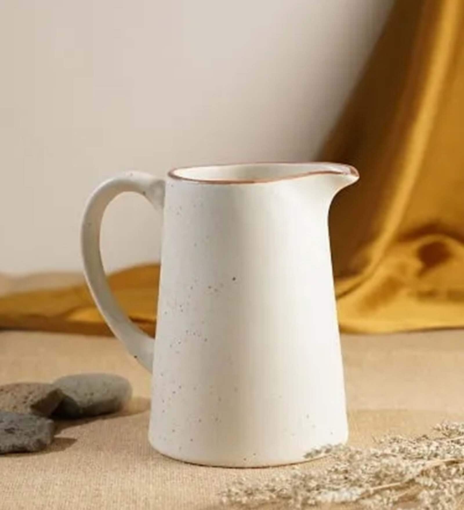 Chalk 1.5 Ltrs White Ceramic Water Jug