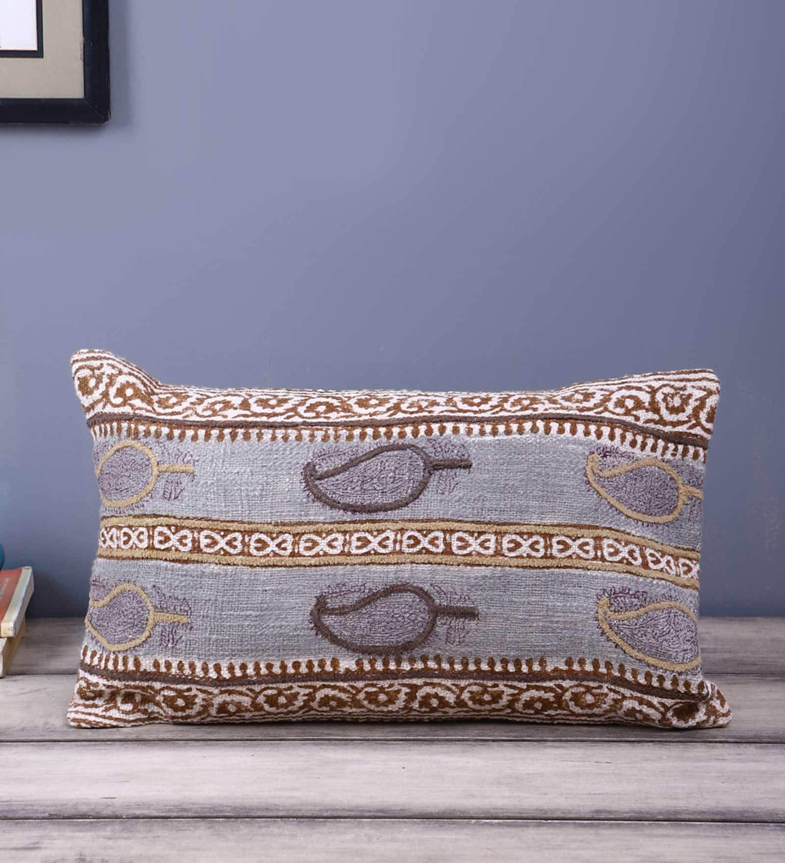 Hand Block Printed Cotton Traditional Pattern 18X12 Inch Cushion Cover