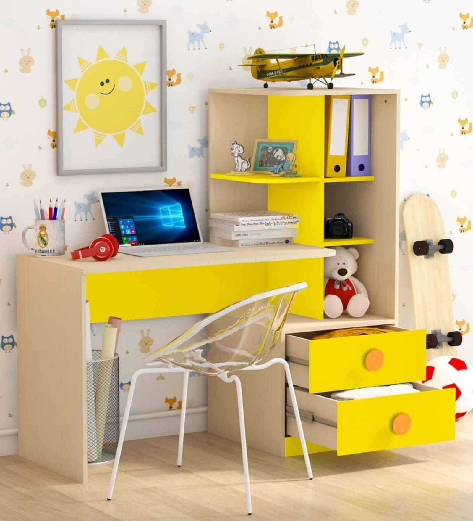 Buy Champion Kids Study Table in Yellow Colour at 4% OFF by Casacraft ...