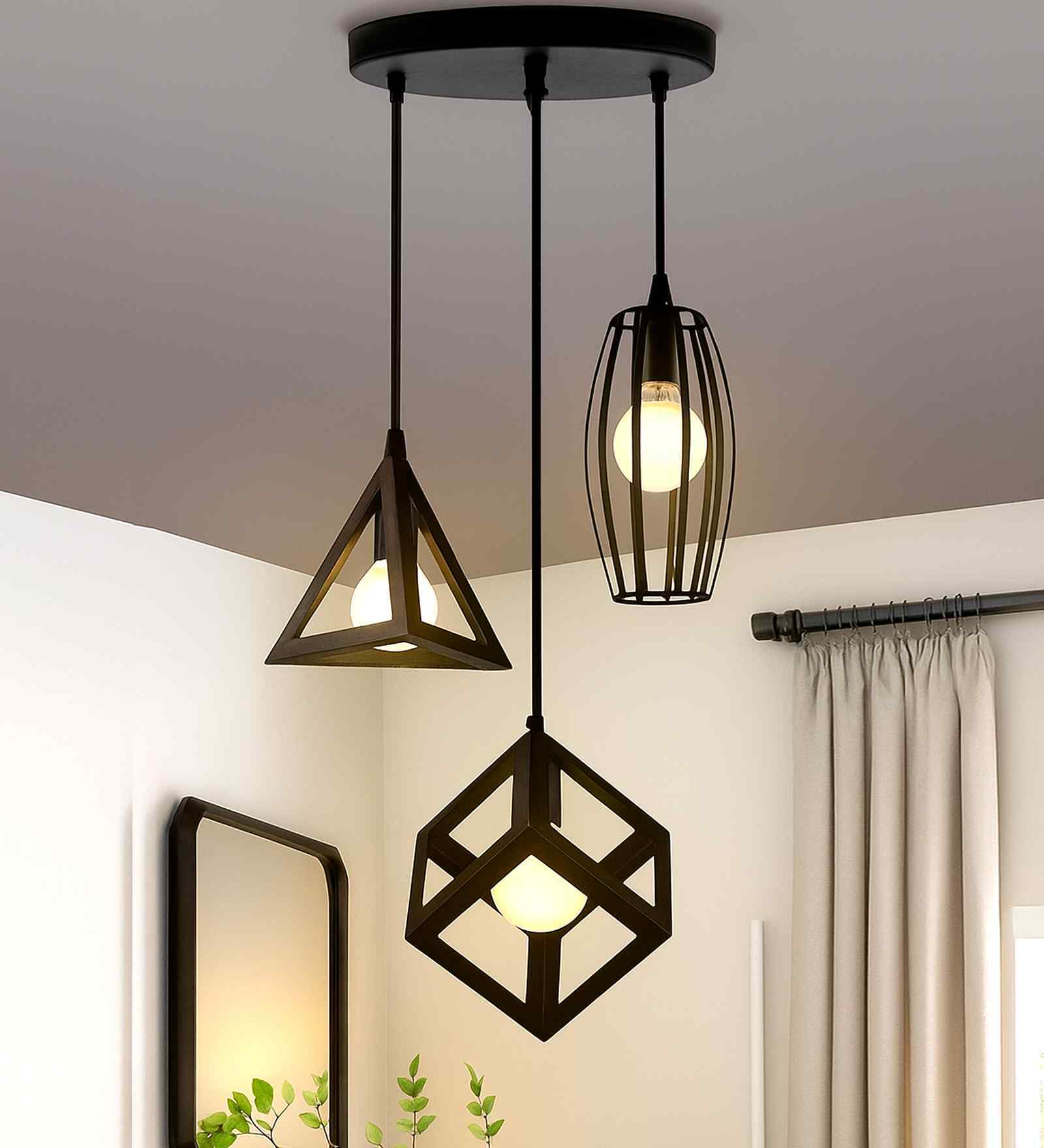 Chandelier Pendant Light, Retro Industrial Style, Nordic Iron Hanging Light, Cube