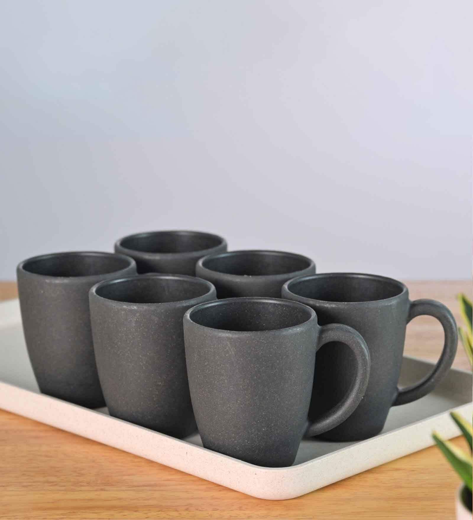 Charcoal Classic Coffee Mug 300 ml (6 Pc)Rice Husk Biocomposite