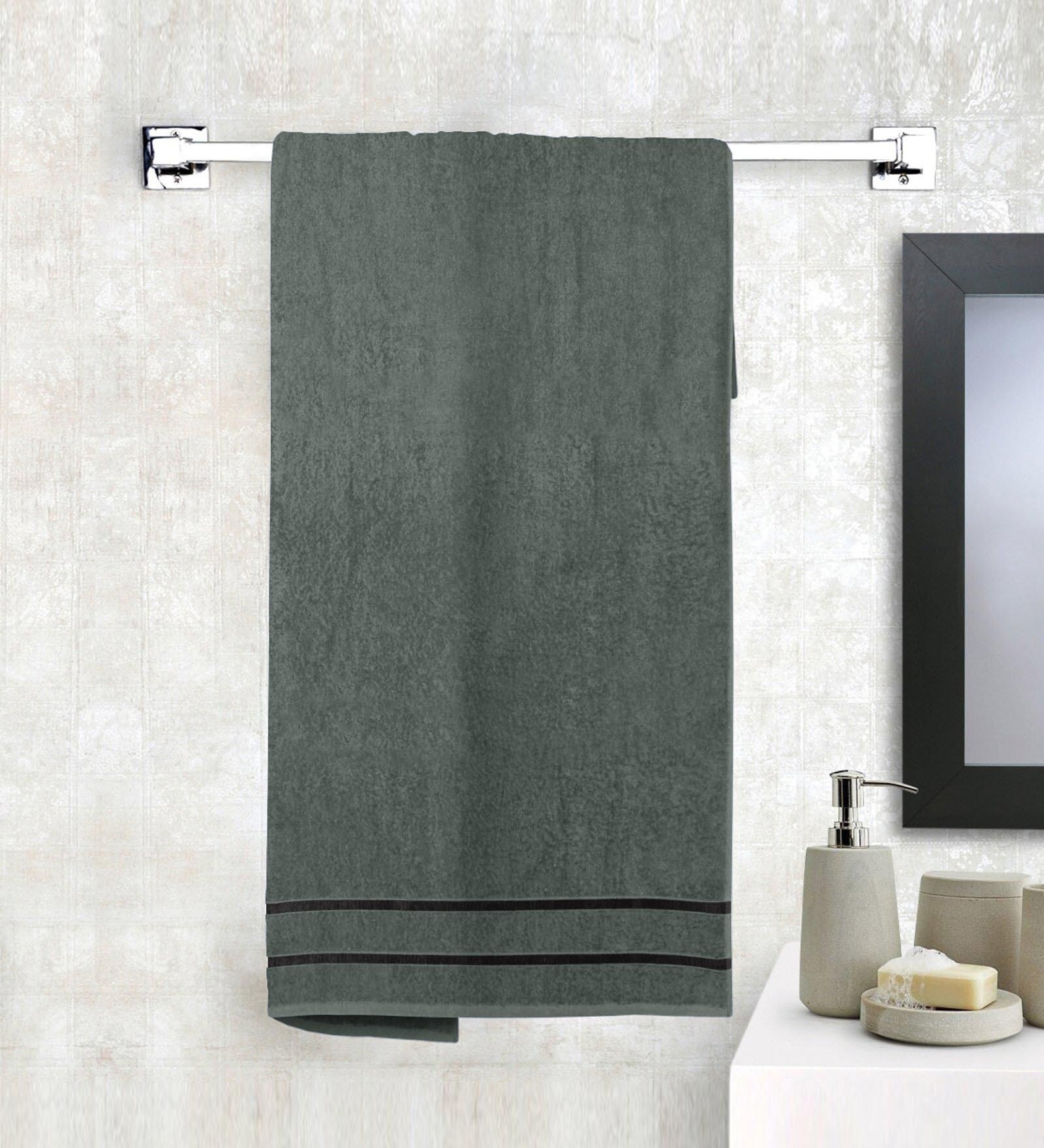 Charcoal Gray 100% Cotton Solid 450 GSM Bath Towel (Set of 1) Collection
