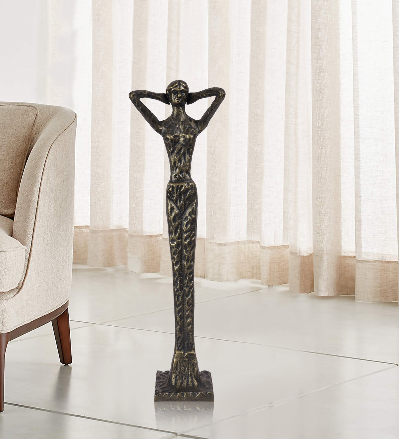 Charm Antique & Gold Aluminium Showpiece