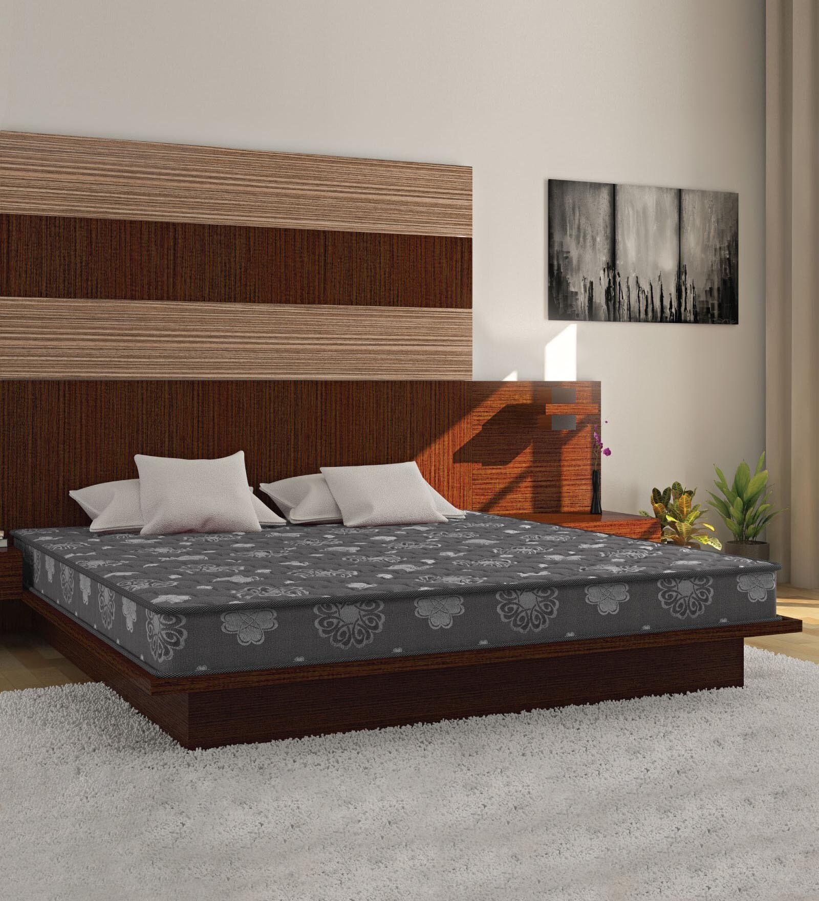 Charm Economy PU Foam 6 Inch Bonnell Spring King Size Mattress