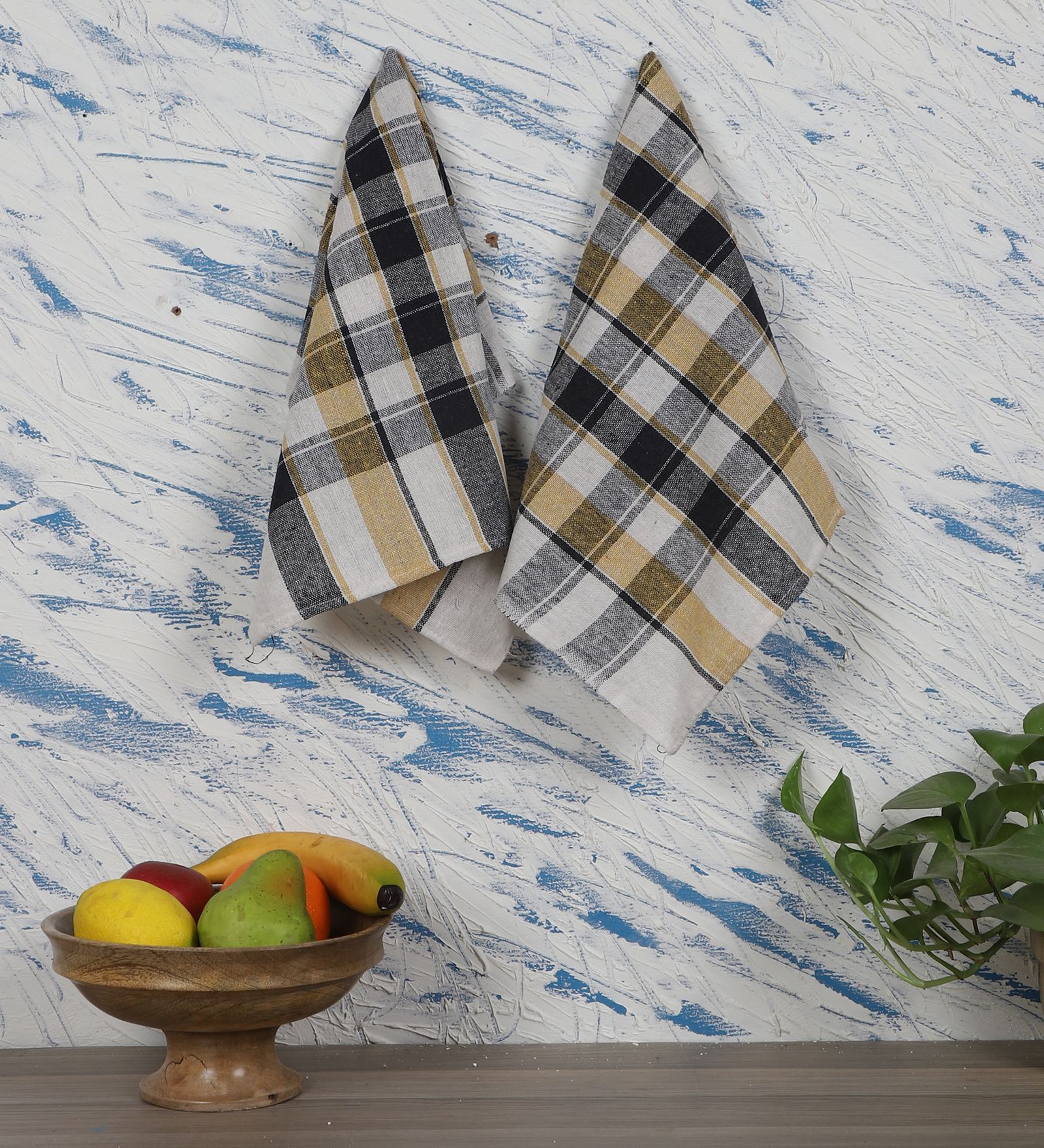 Buy Checkered Multicolour Cotton Cleaning Cloth (Set of 2) by MFD Home ...