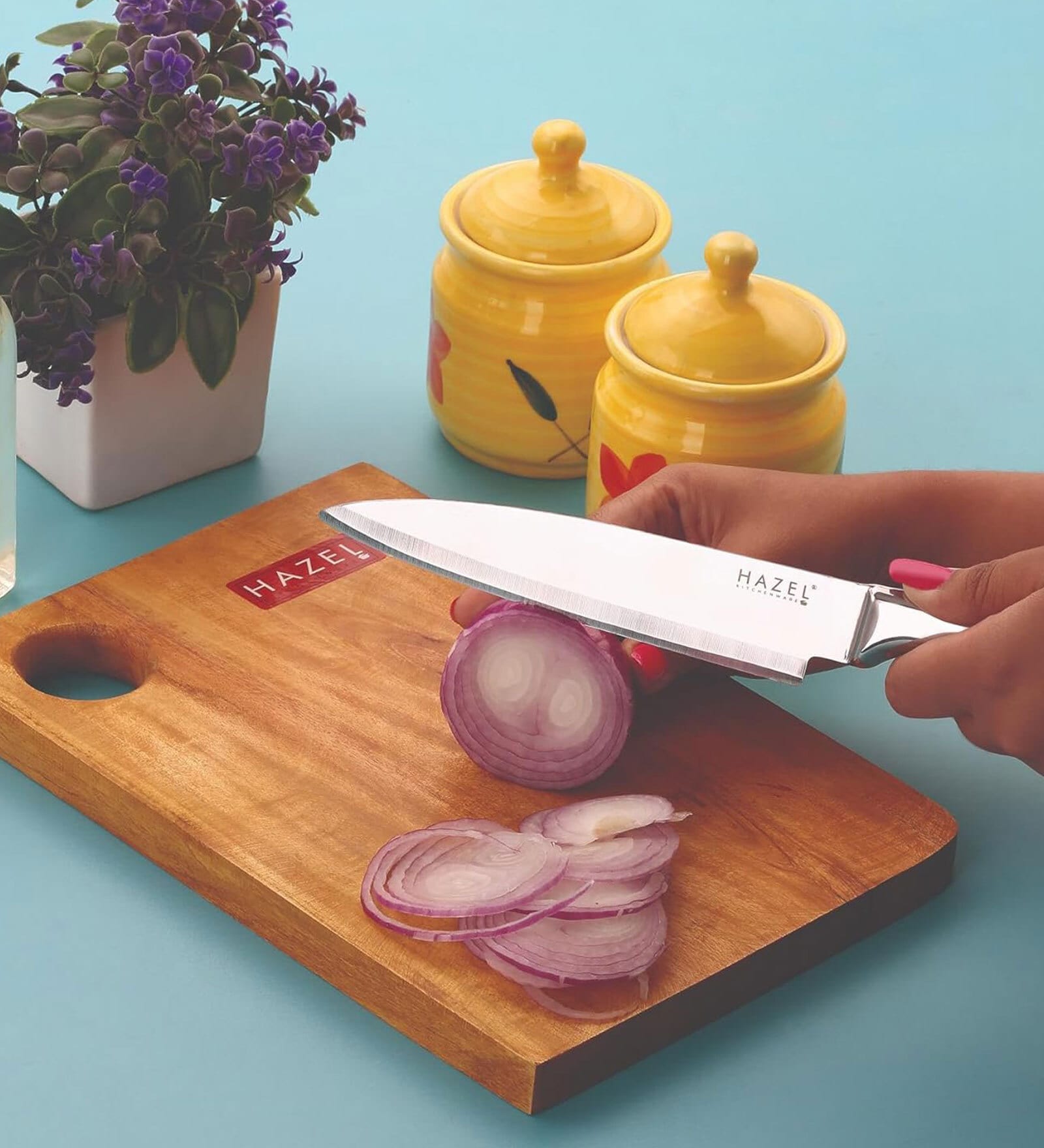 Chef Knife Stainless Steel, Sharp Big Kitchen Knife for Vegetables, Meat & Fruits, Heavy Duty Cutting Knife with Comfort Handle