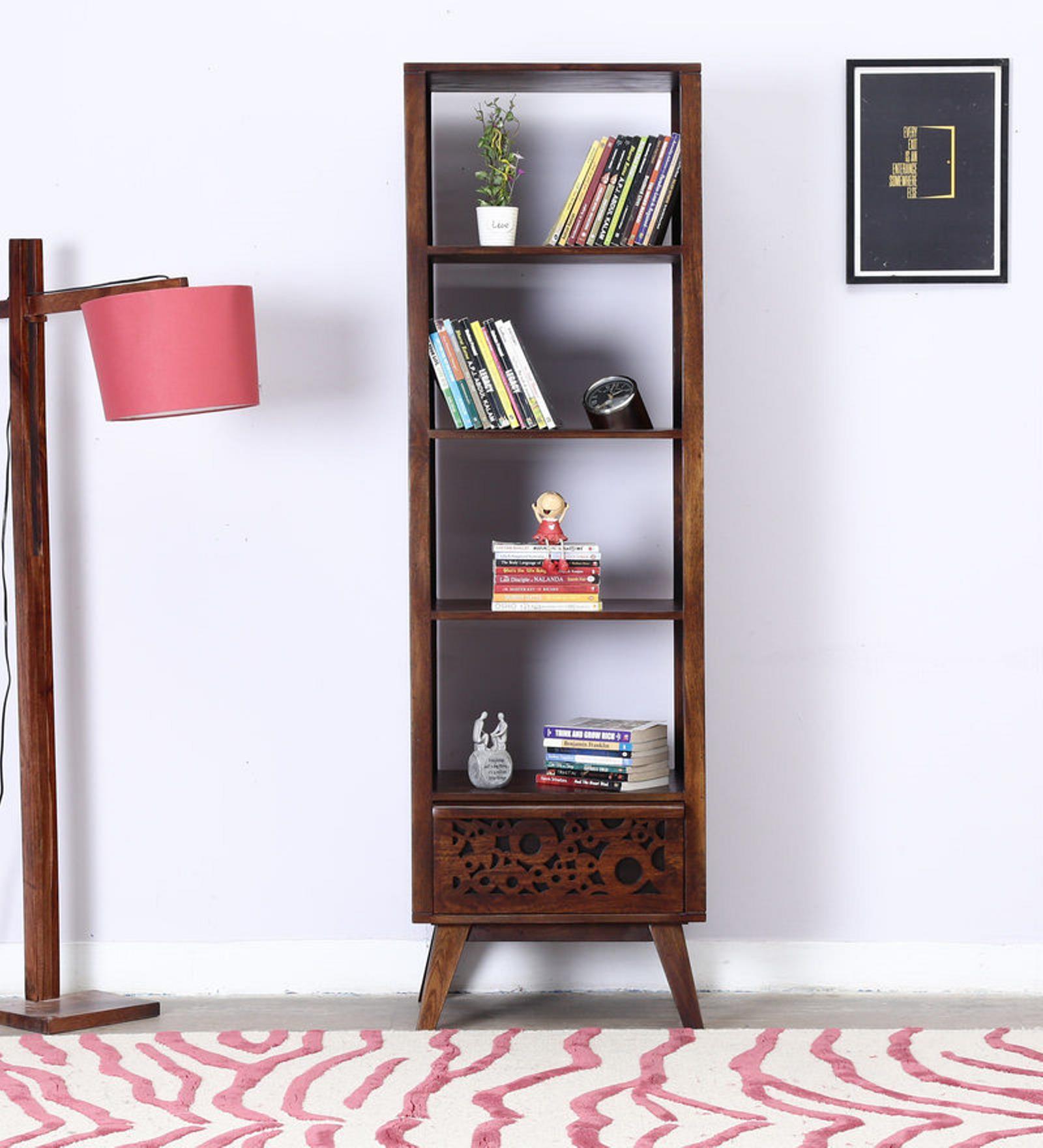 Buy Cheney Book Shelf in Provincial Teak Finish on Rent Online Book