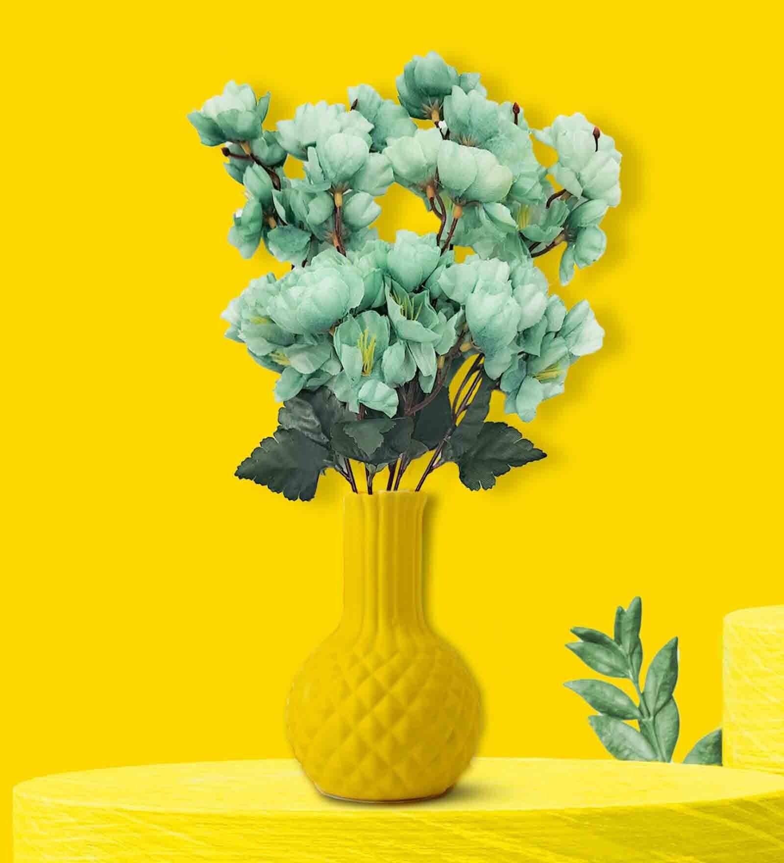 Cherry Blossom Mint Green Plastic Artificial Flower