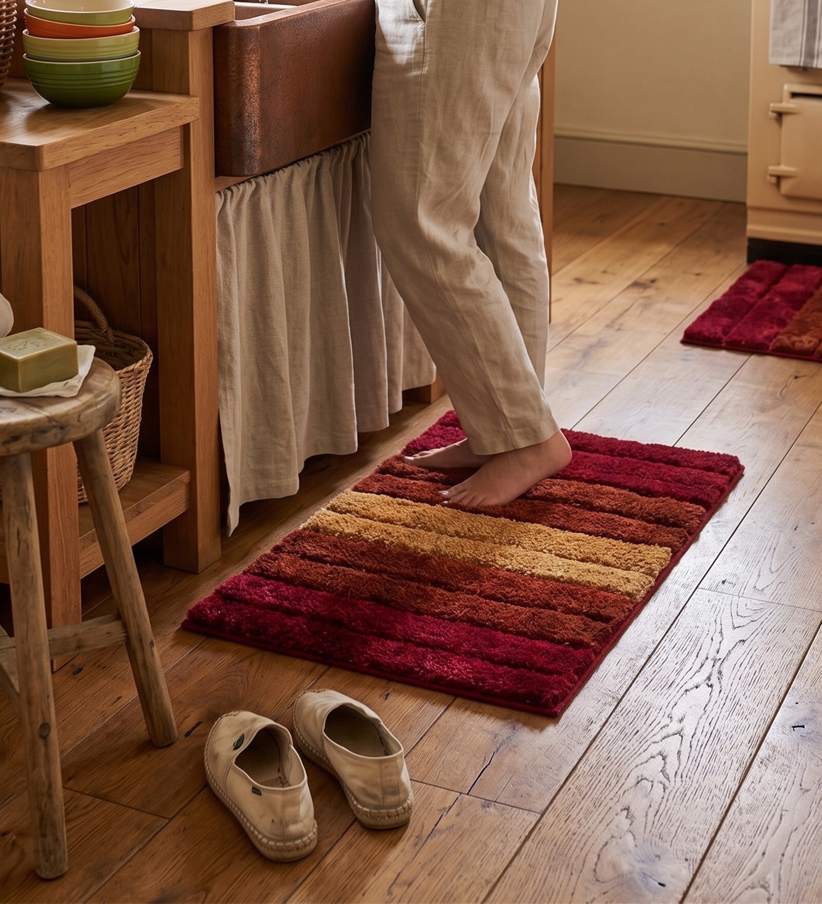 Cherry Microfiber 16x24 Inches Lightweight Bath Mat Set Of 2