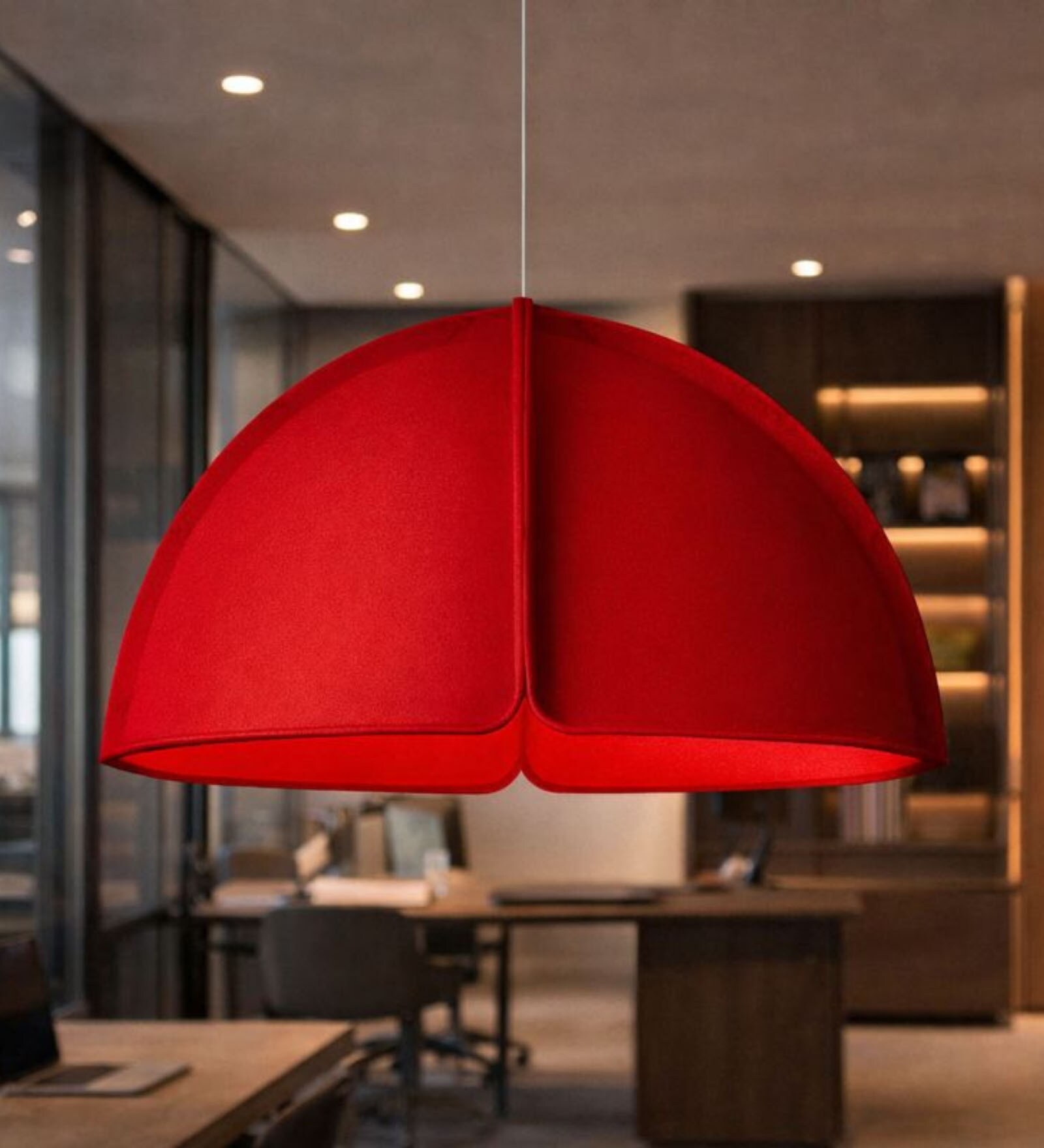 Cherry Red AcouSphere 60   Luxury Acoustic Pendant Light (60cm   x 30cm H)