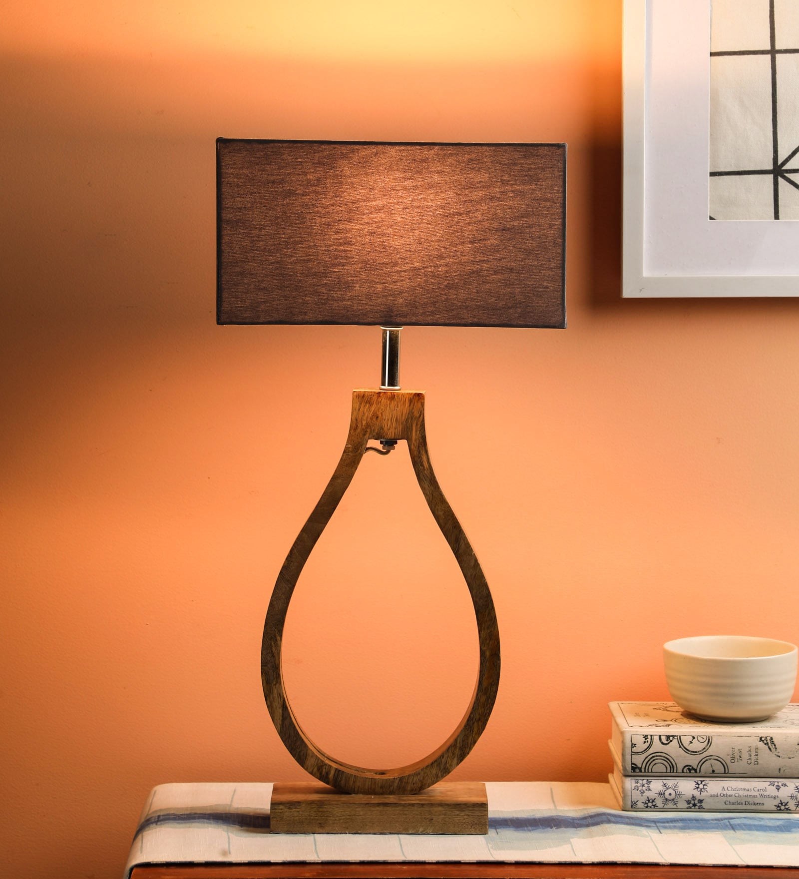 Chesterfield Grey Shade Table Lamp With Fabric Base