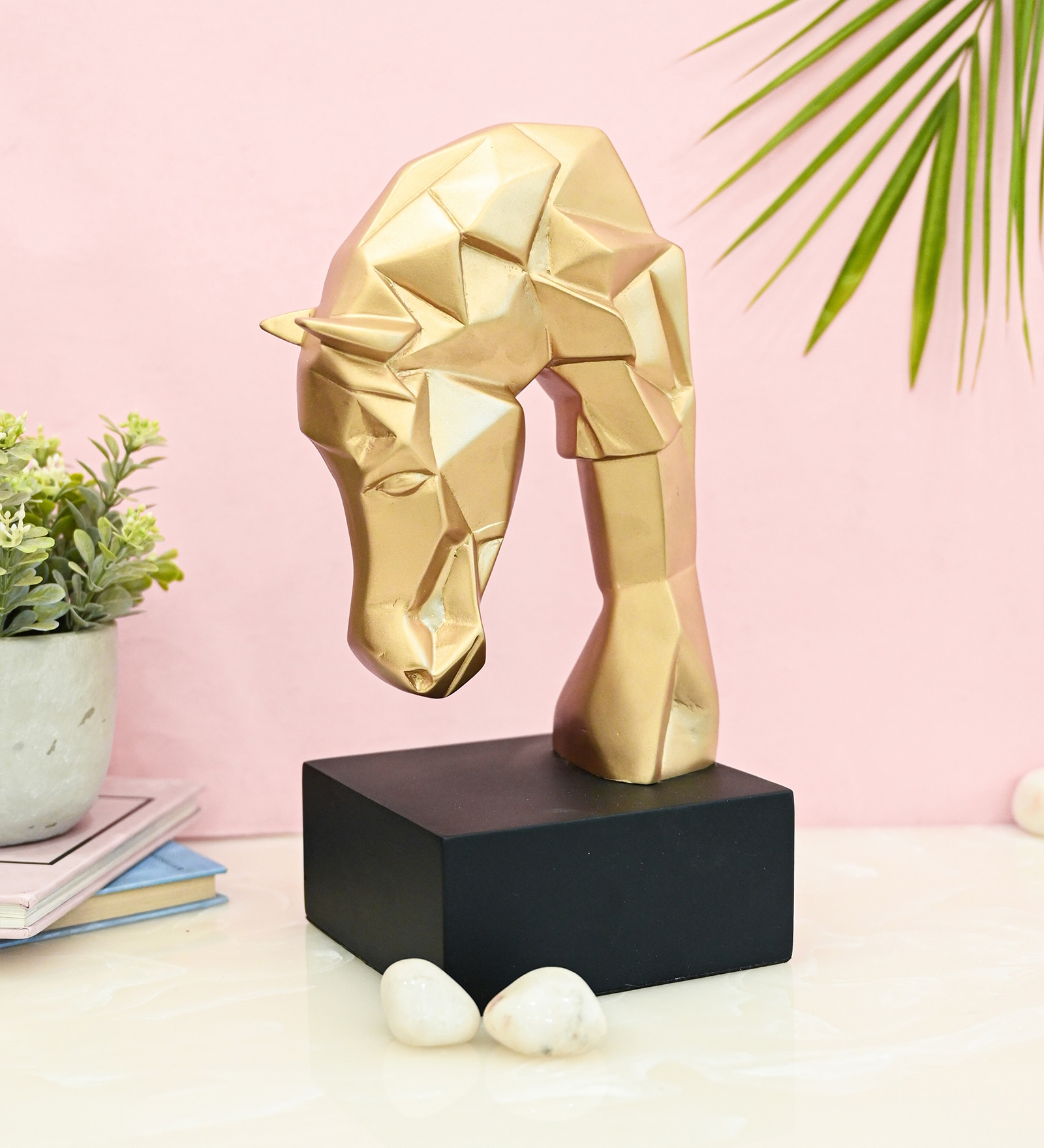 Cheval Horse Gold Resin Figurine