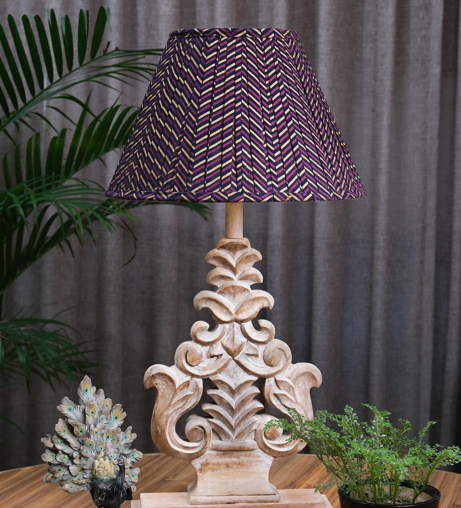 Chevron Block Print Pleated Empire Lampshade