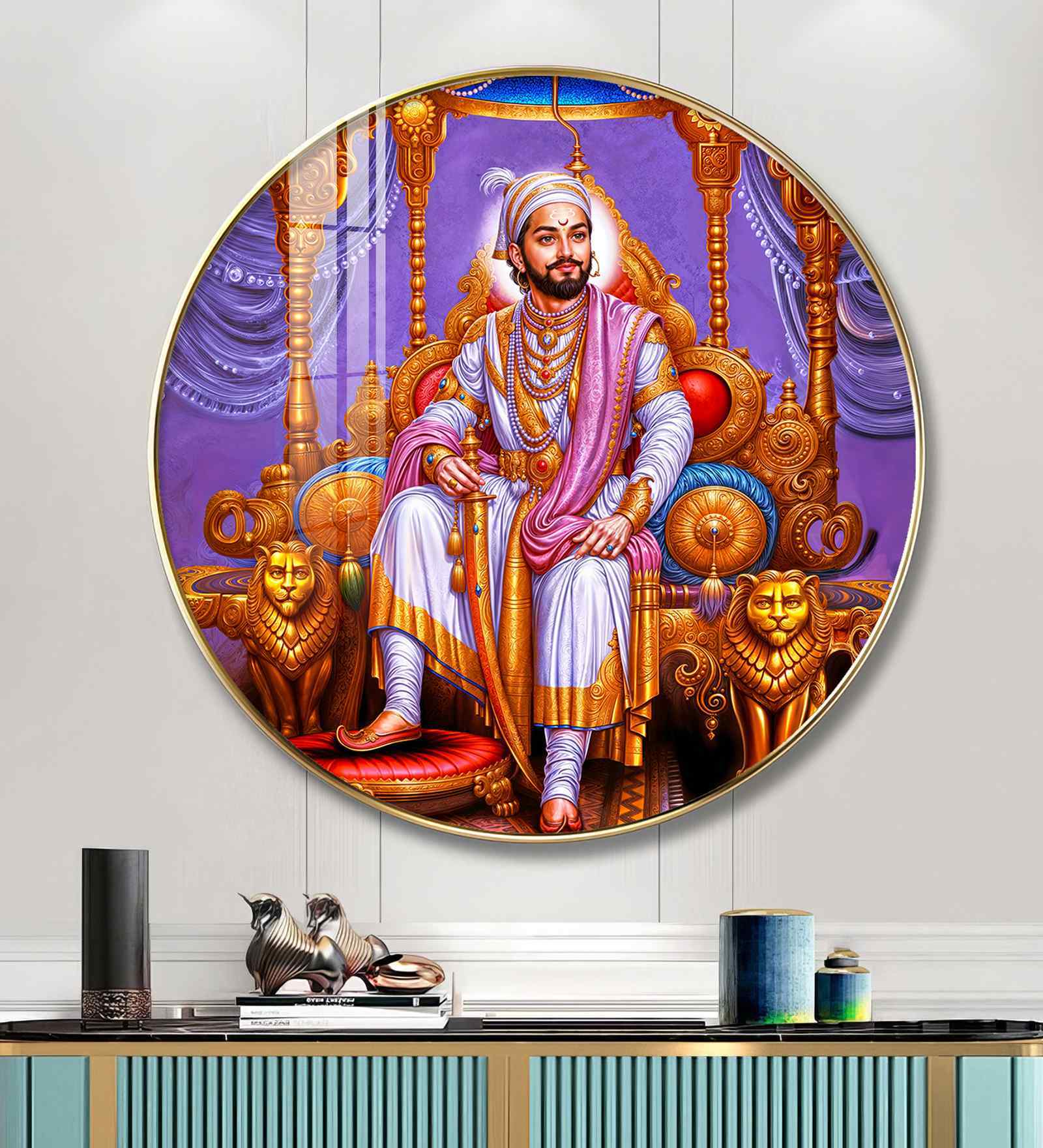 Chhatrapati Shivaji Maharaj Ji Acrylic Round Wall Art