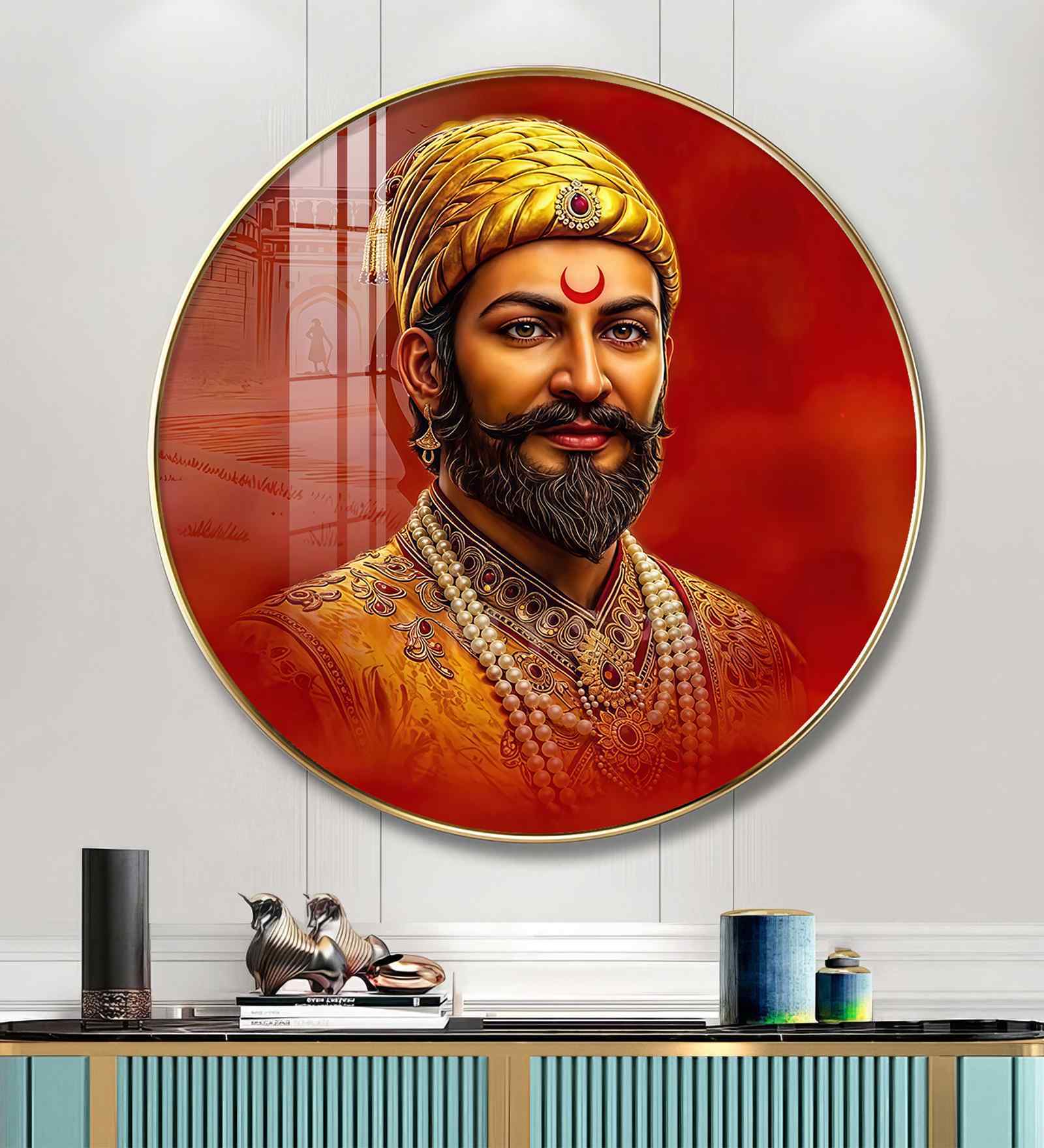Chhatrapati Shivaji Maharaj Acrylic Round Wall Art