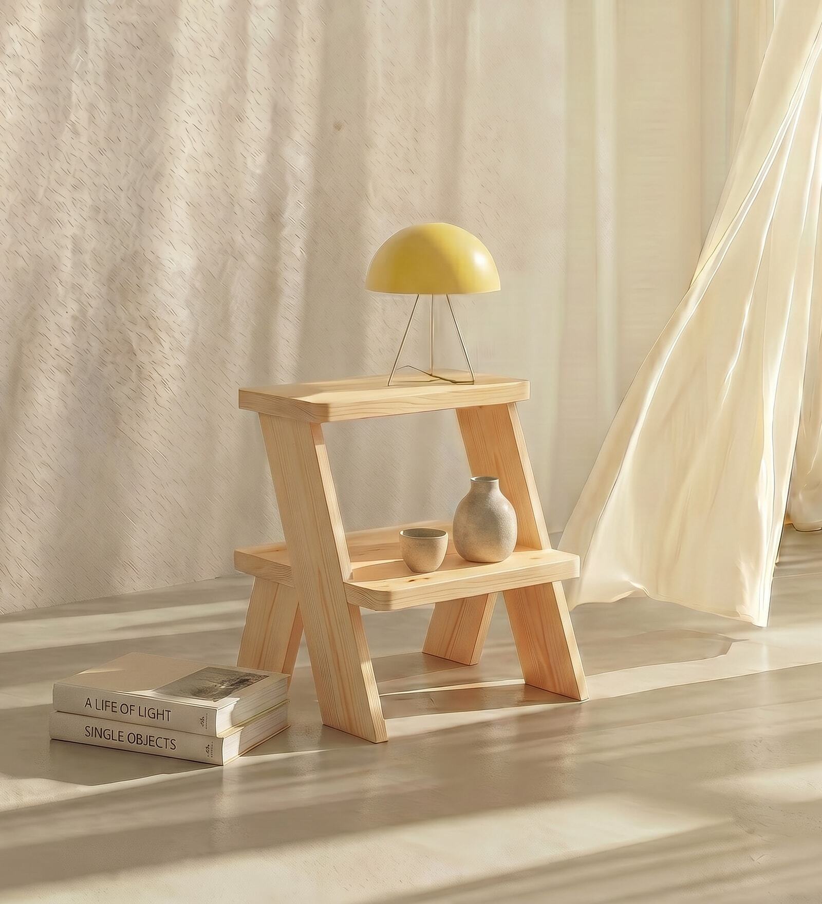 Chibi Step Stool In Pine Wood Finish