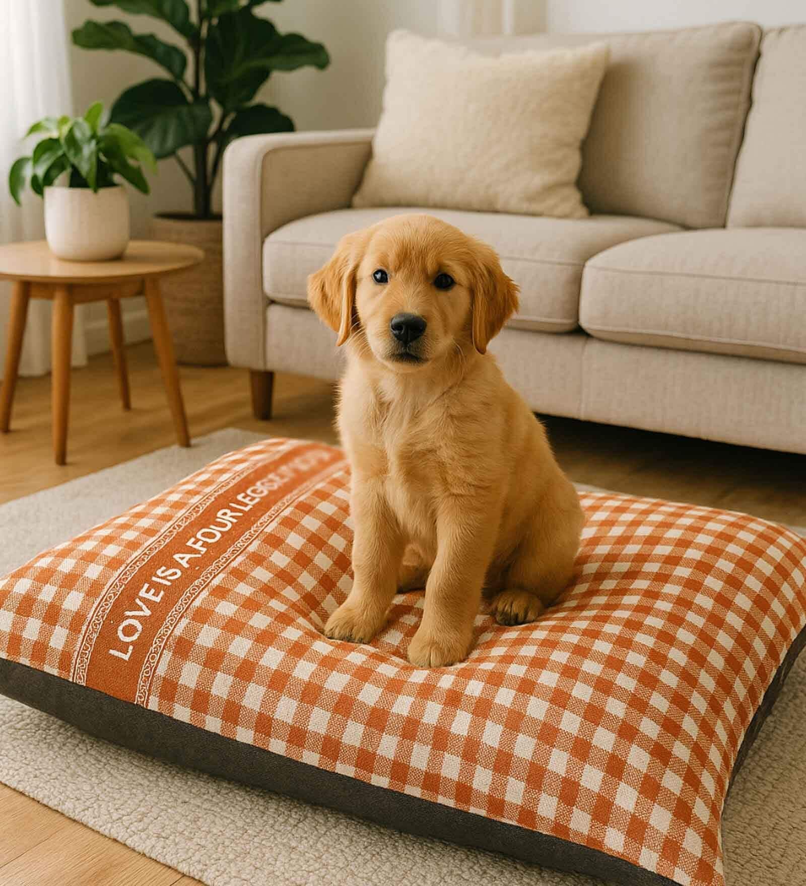 Chic Printed Knife Edge Bed for Dogs