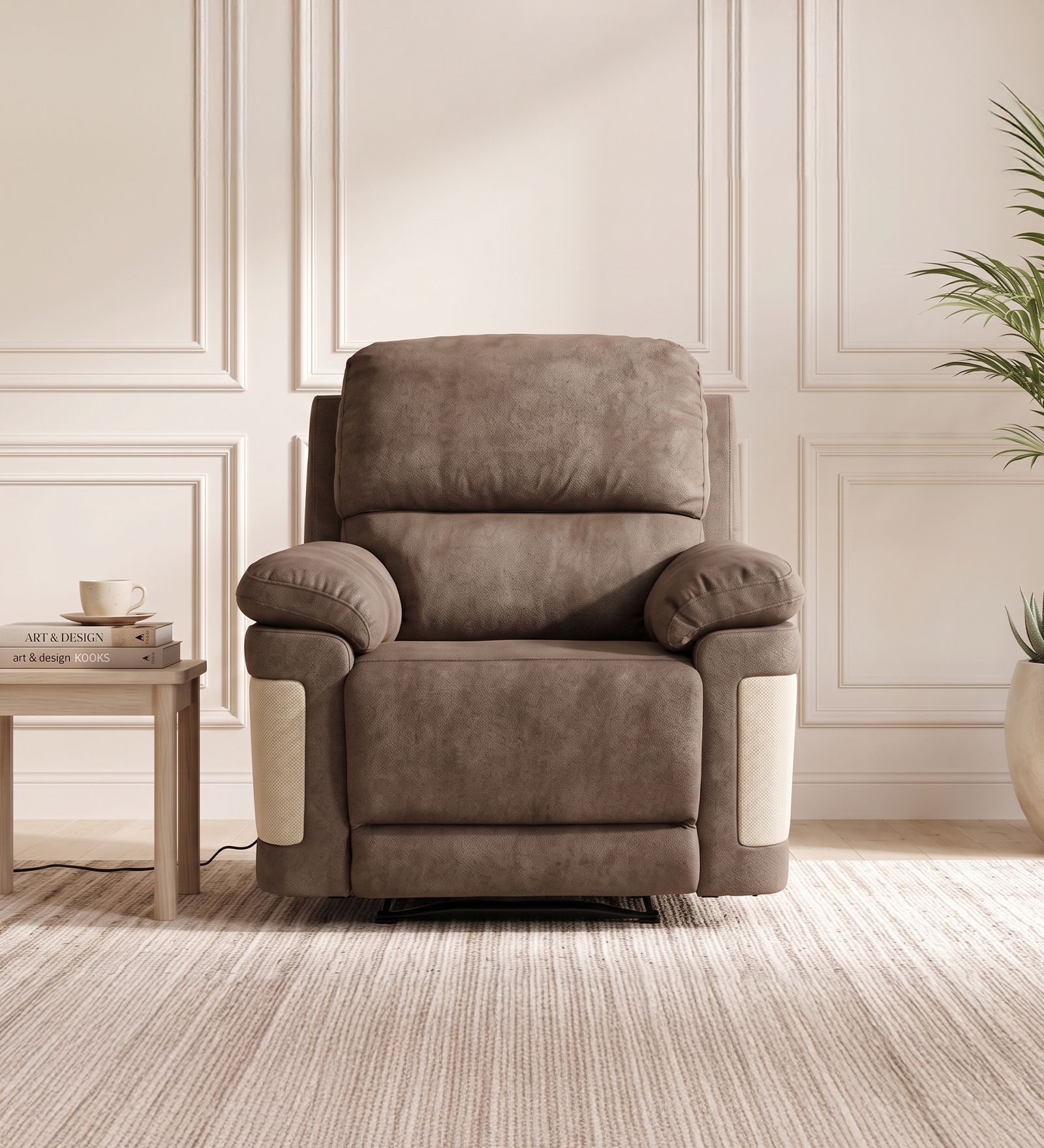 Chicago 1 Seater Recliner In Beige Colour Chicago 1 Seater Recliner In Beige Colour