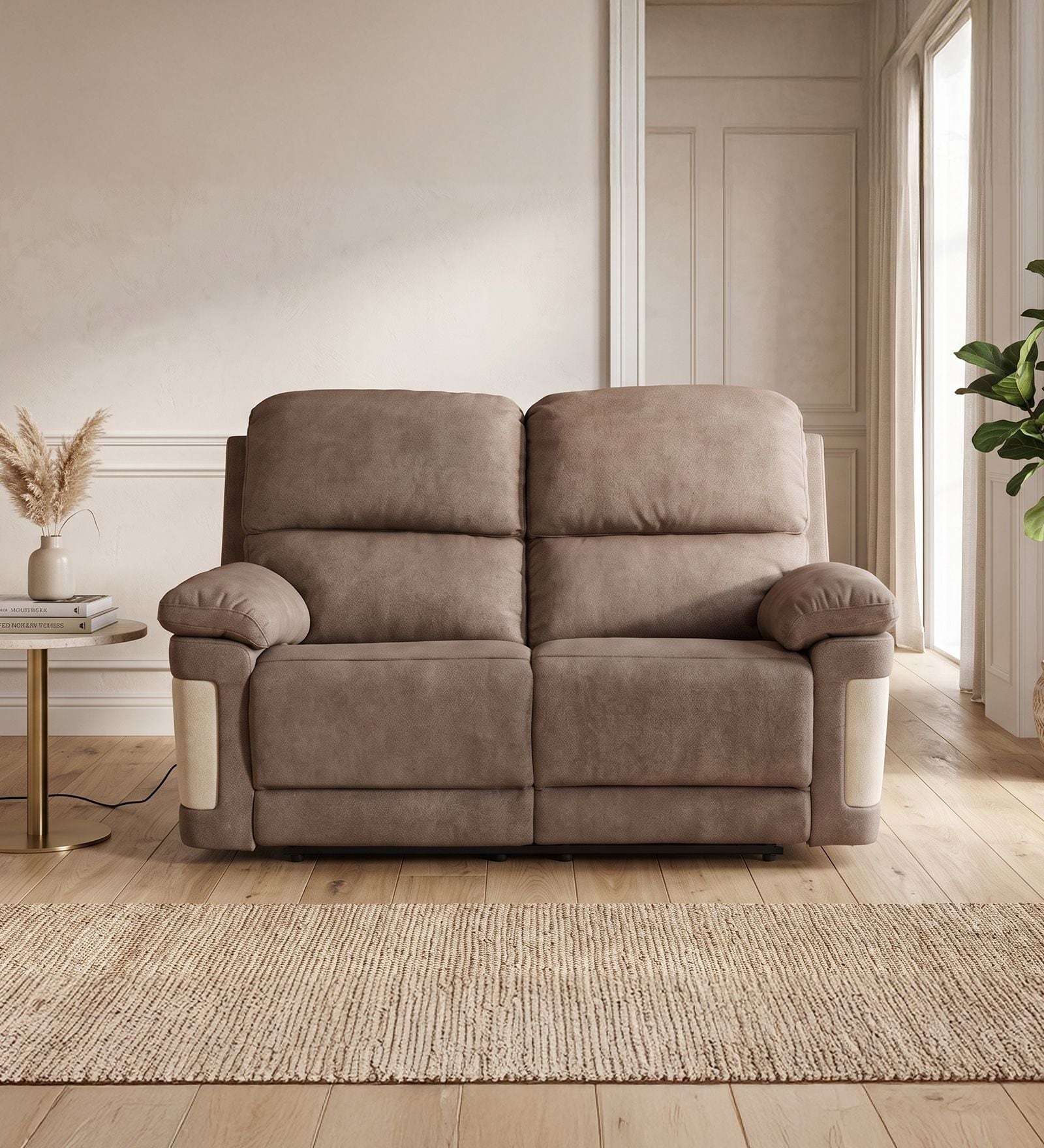 Chicago 2 Seater Recliner In Beige Colour Chicago 2 Seater Recliner In Beige Colour