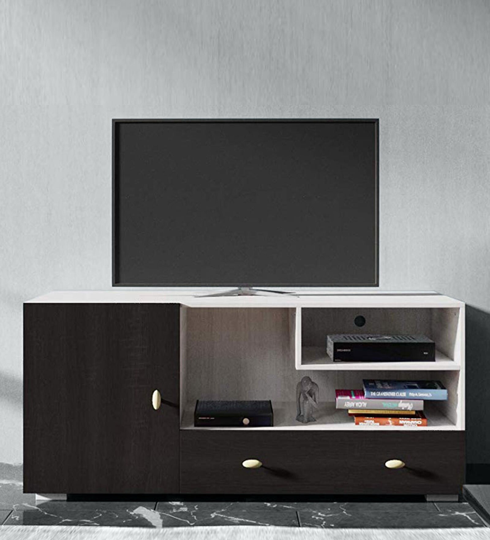 Chicago TV Unit in White & Wenge Finish for TVs up to 45"