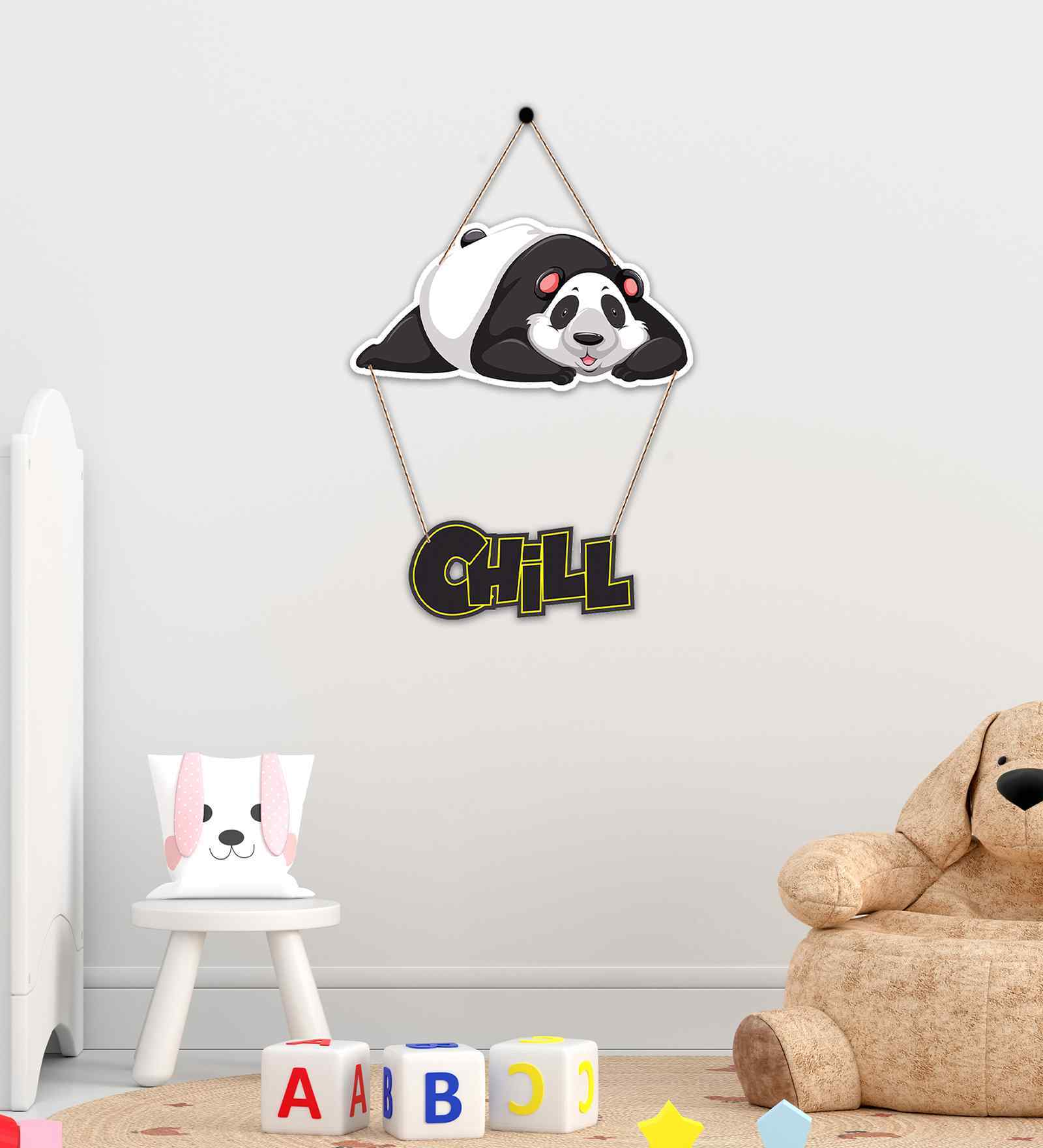 Chill Panda Quote Wooden Wall Hanging