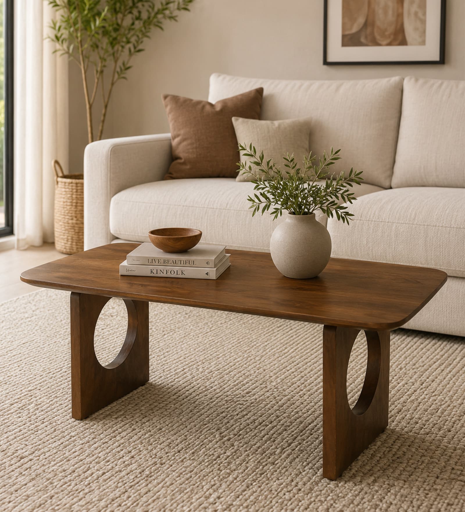 Chillon Mango Wood Coffee Table in Tubbaq Finish Chillon Mango Wood Coffee Table in Tubbaq Finish