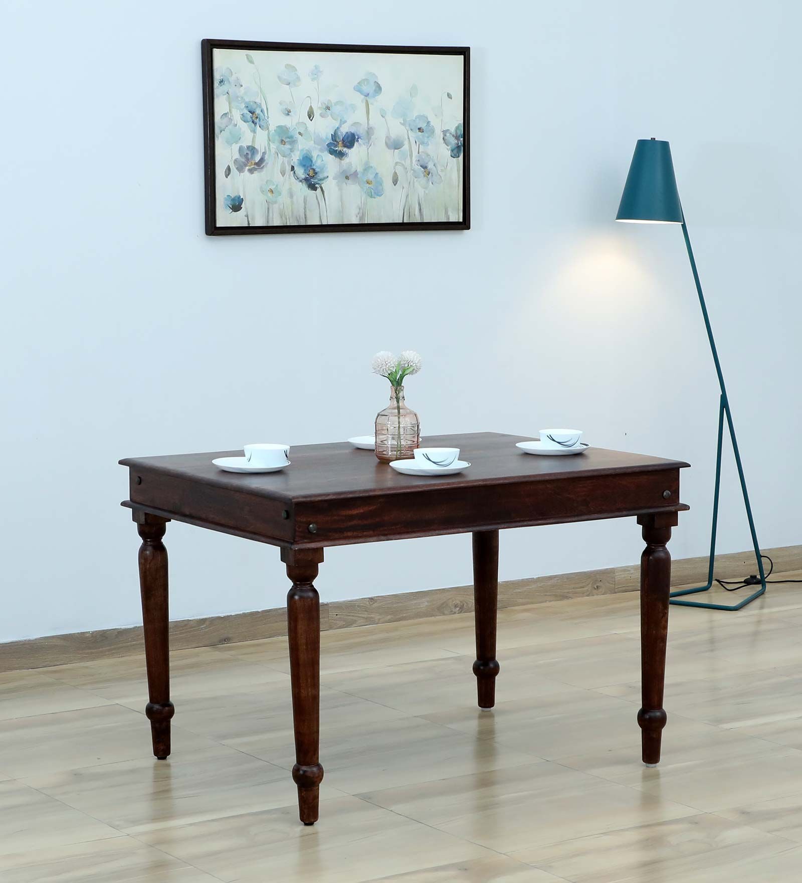Chippa Solid Wood 4 Seater Dining Table In Tubbaq Finish