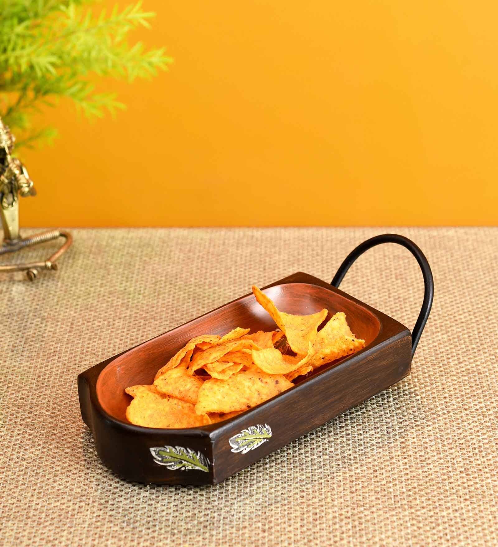 Brown  Teak Wood  Serving Tray