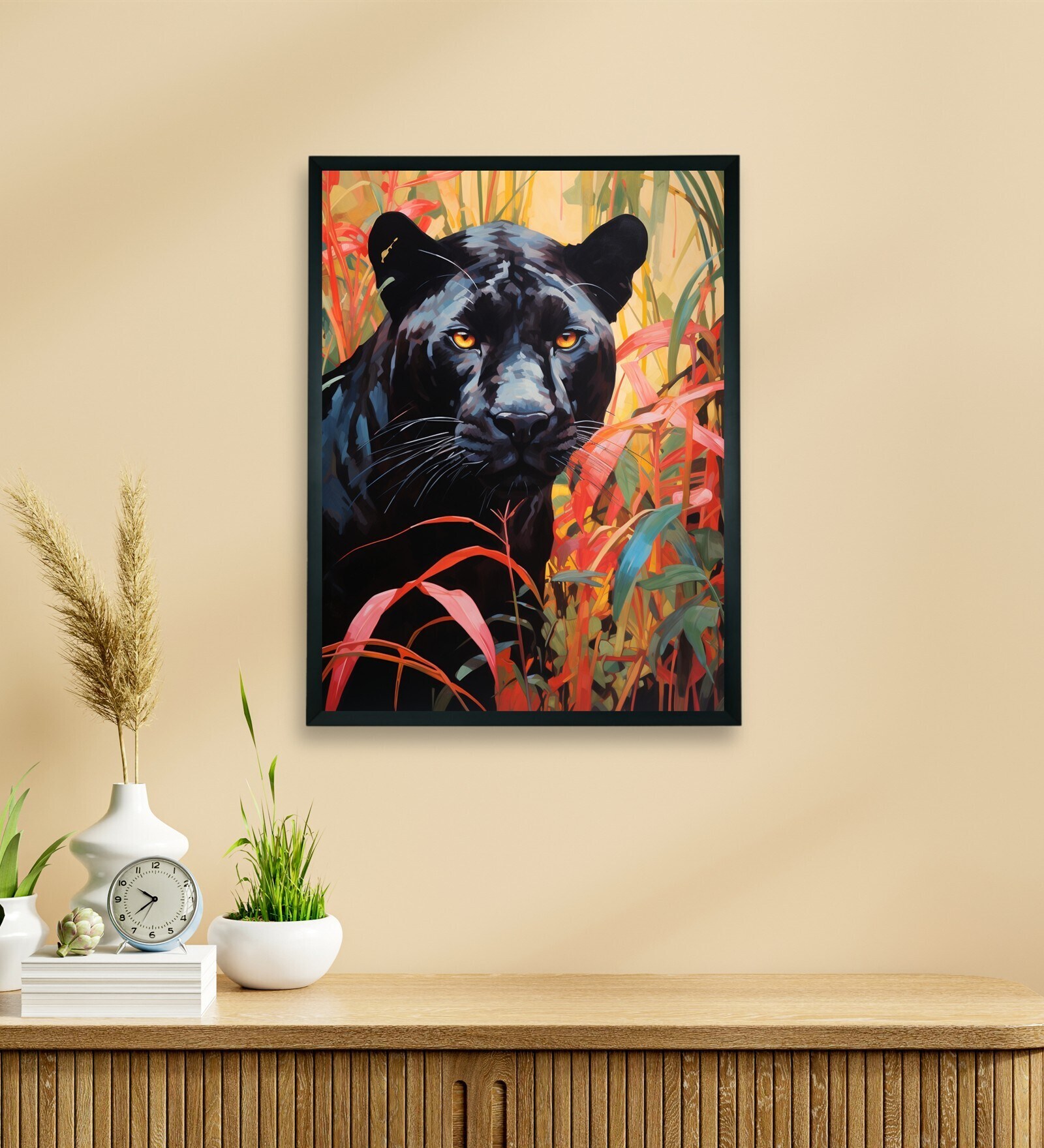 Abstract Black Panther 18 x 24 inch Canvas Wall Art