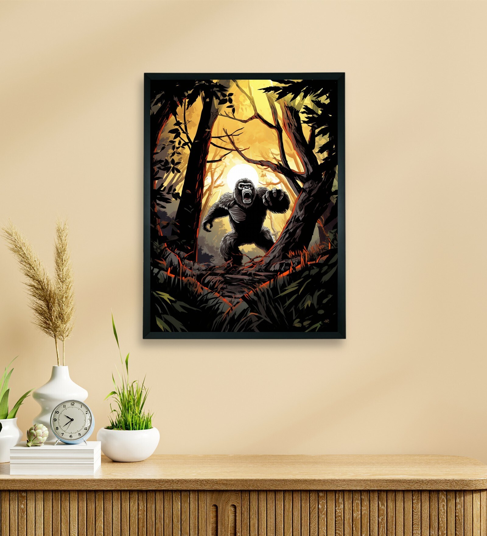Abstract Gorilla Elegant 24 x 32 inch Canvas Wall Art