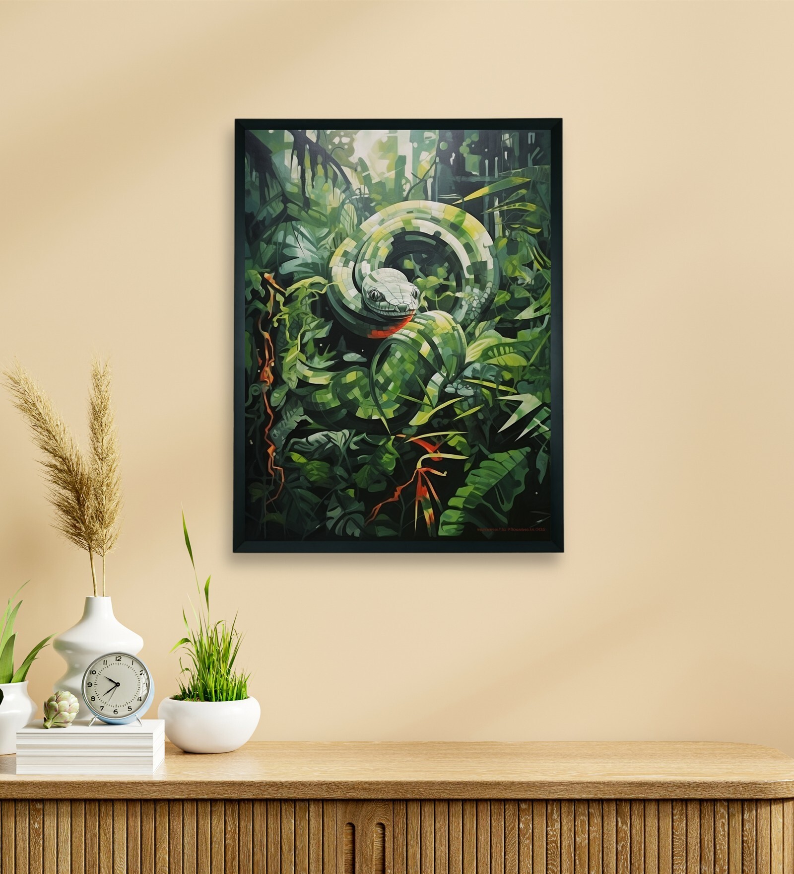 Abstract Snake Harmony 24 x 32 inch Canvas Wall Art