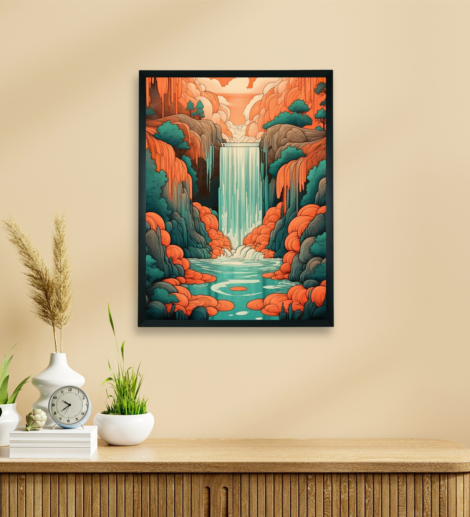 Boho Day-Night Line 12 x 16 inch Canvas Wall Art