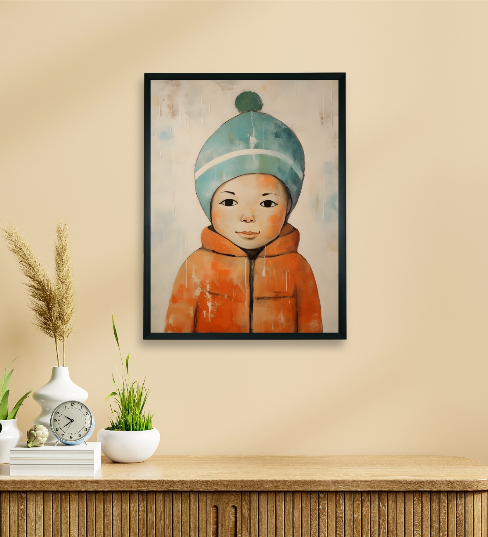 Chilled Dreams Winter Boy 24 x 32 inch Canvas Wall Art