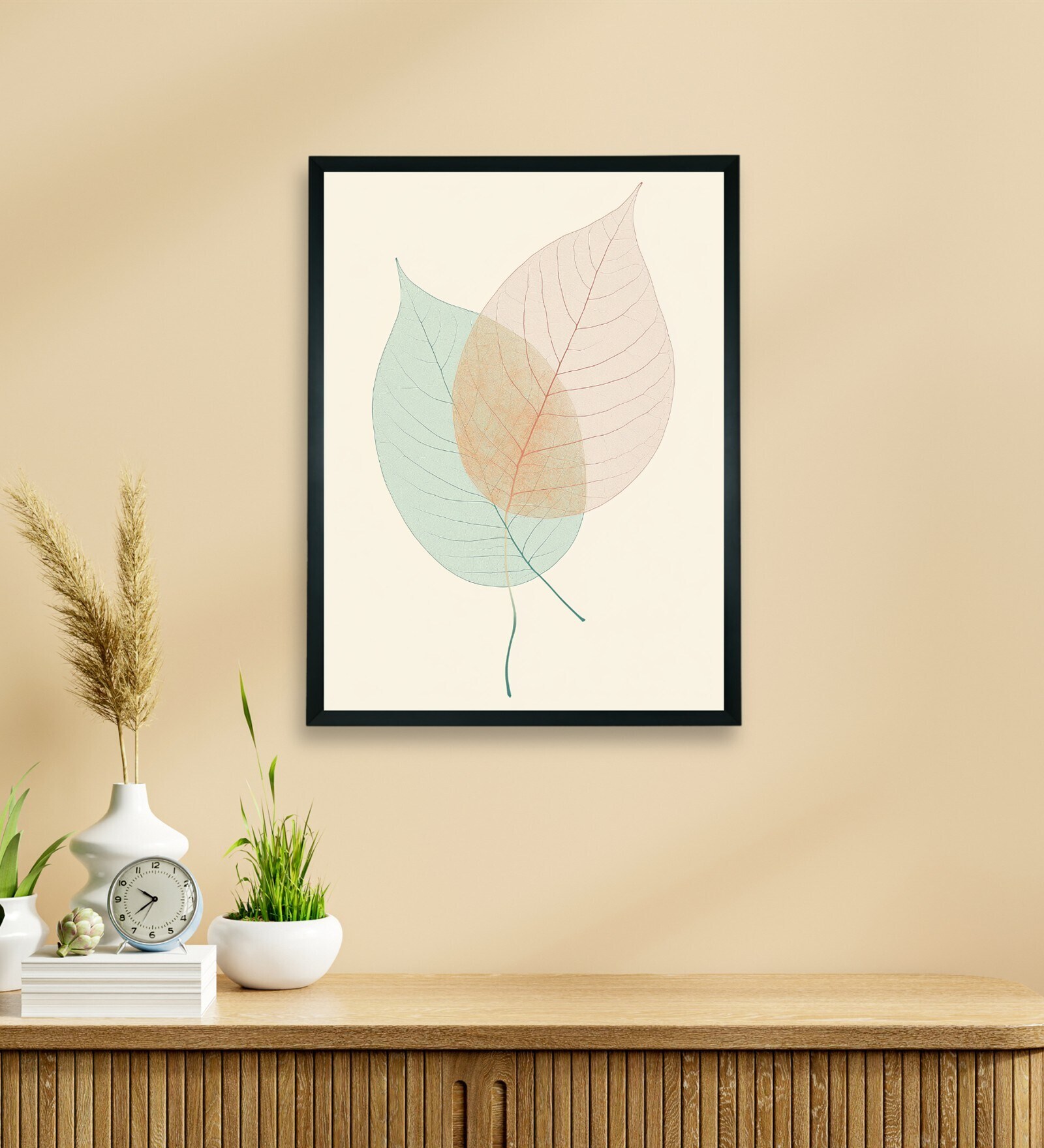 Delicate Leaf Duo 18 x 24 inch Canvas Wall Art