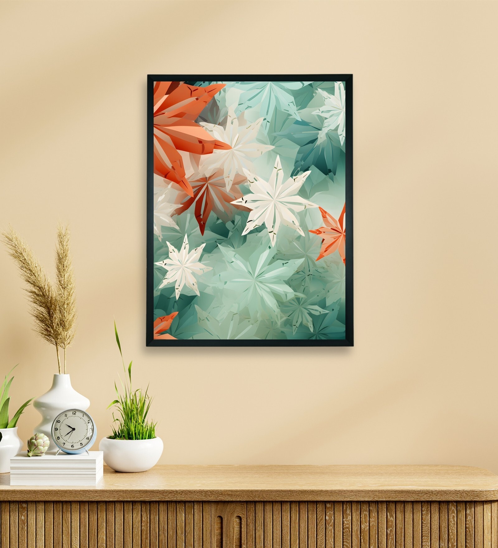 Frozen Fractals Winter 12 x 16 inch Canvas Wall Art