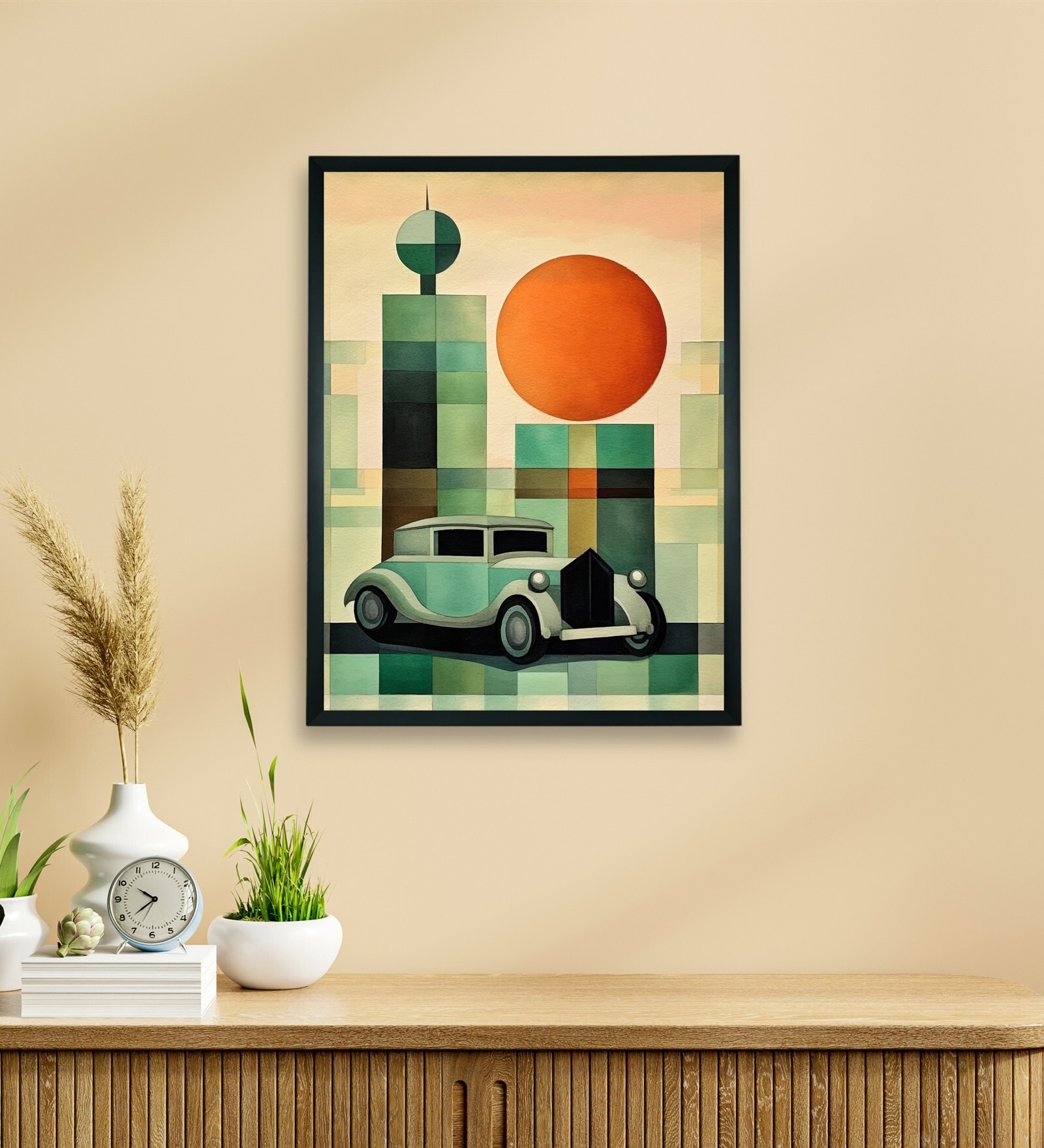 Geometric Car 18 x 24 inch Canvas Wall Art