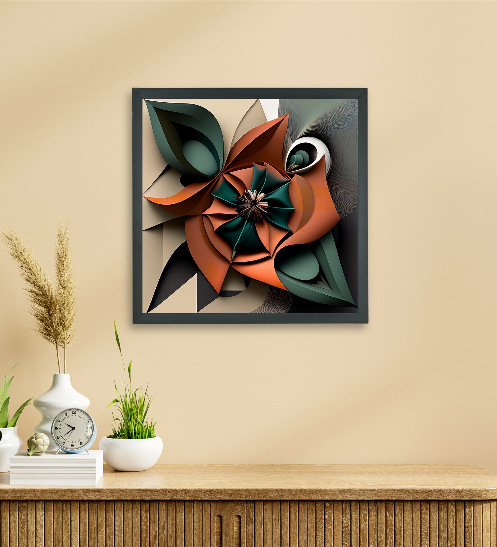 Geometric Flower Wall Art Art 24 x 24 inch Canvas Wall Art