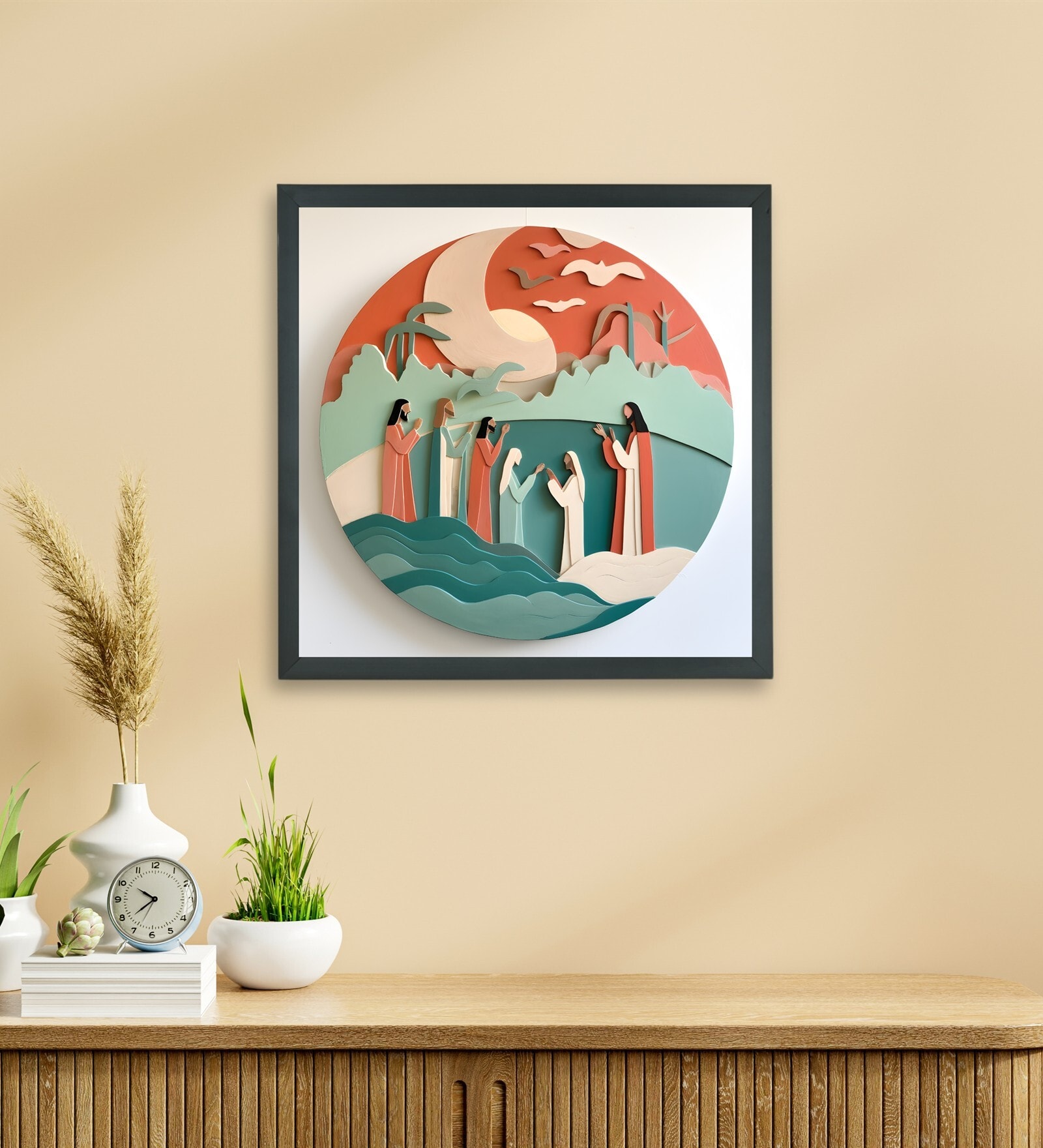 Jesus & Disciples Peace 16 x 16 inch Canvas Wall Art