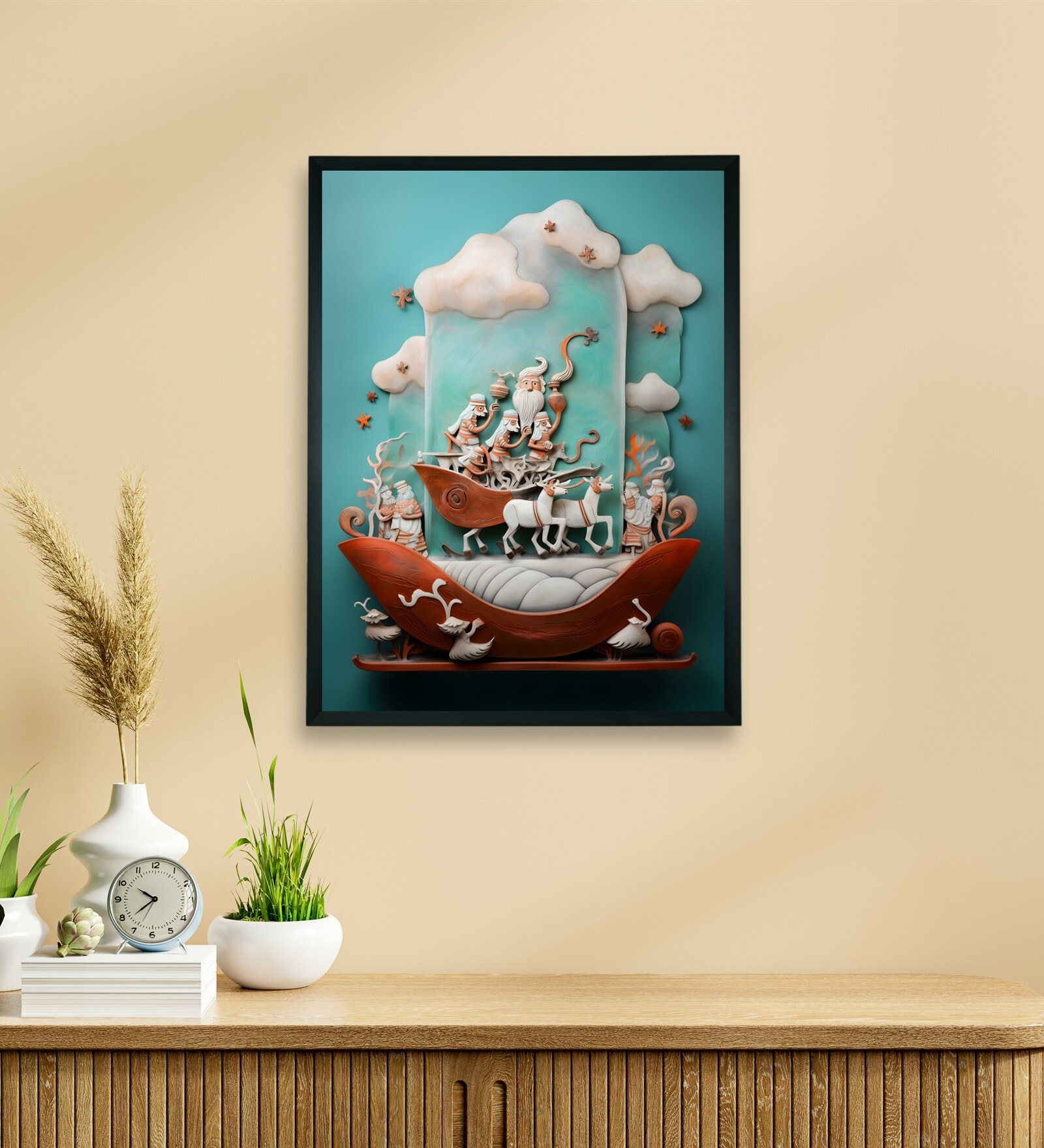 Santa Remixed Holiday 18 x 24 inch Canvas Wall Art