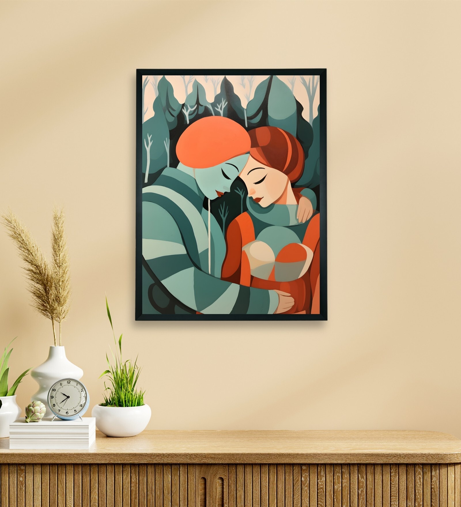 Winter Whispers Couple 24 x 32 inch Canvas Wall Art