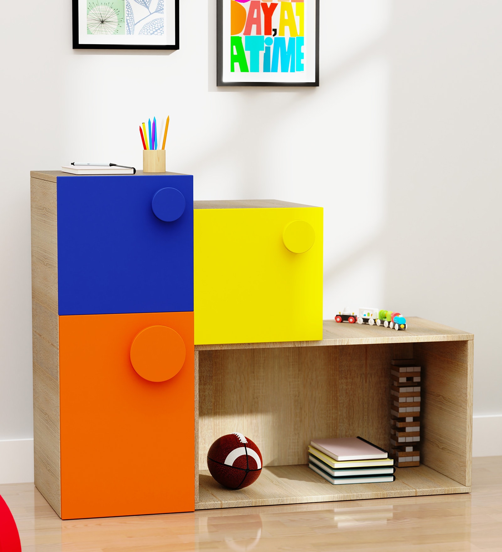 Choc-O-Block Kids Storage Cabinet in Multi Colour
