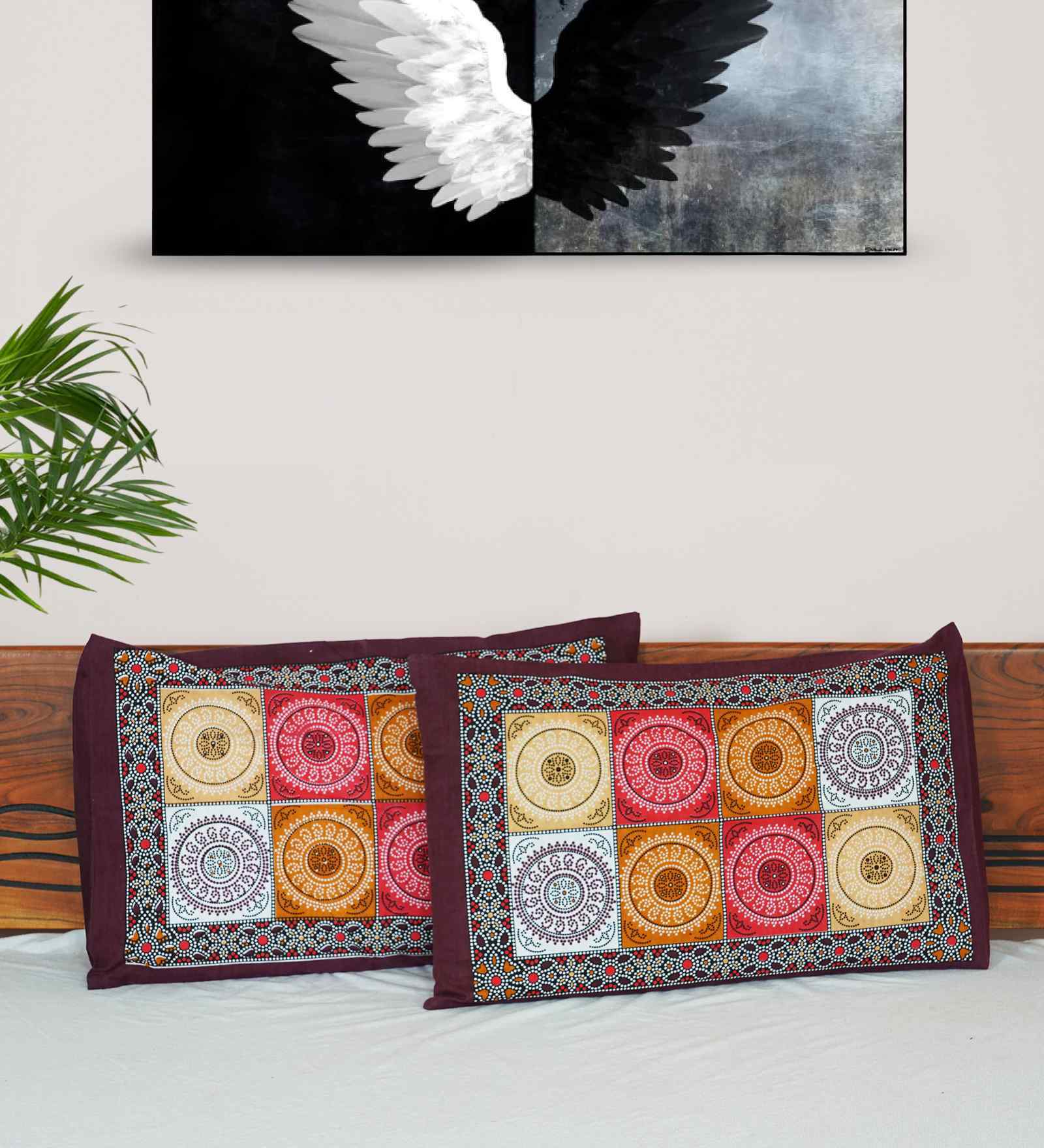 Choclate Cotton Premium Quality 210 TC (18*28 Inches) Pillow Covers Set