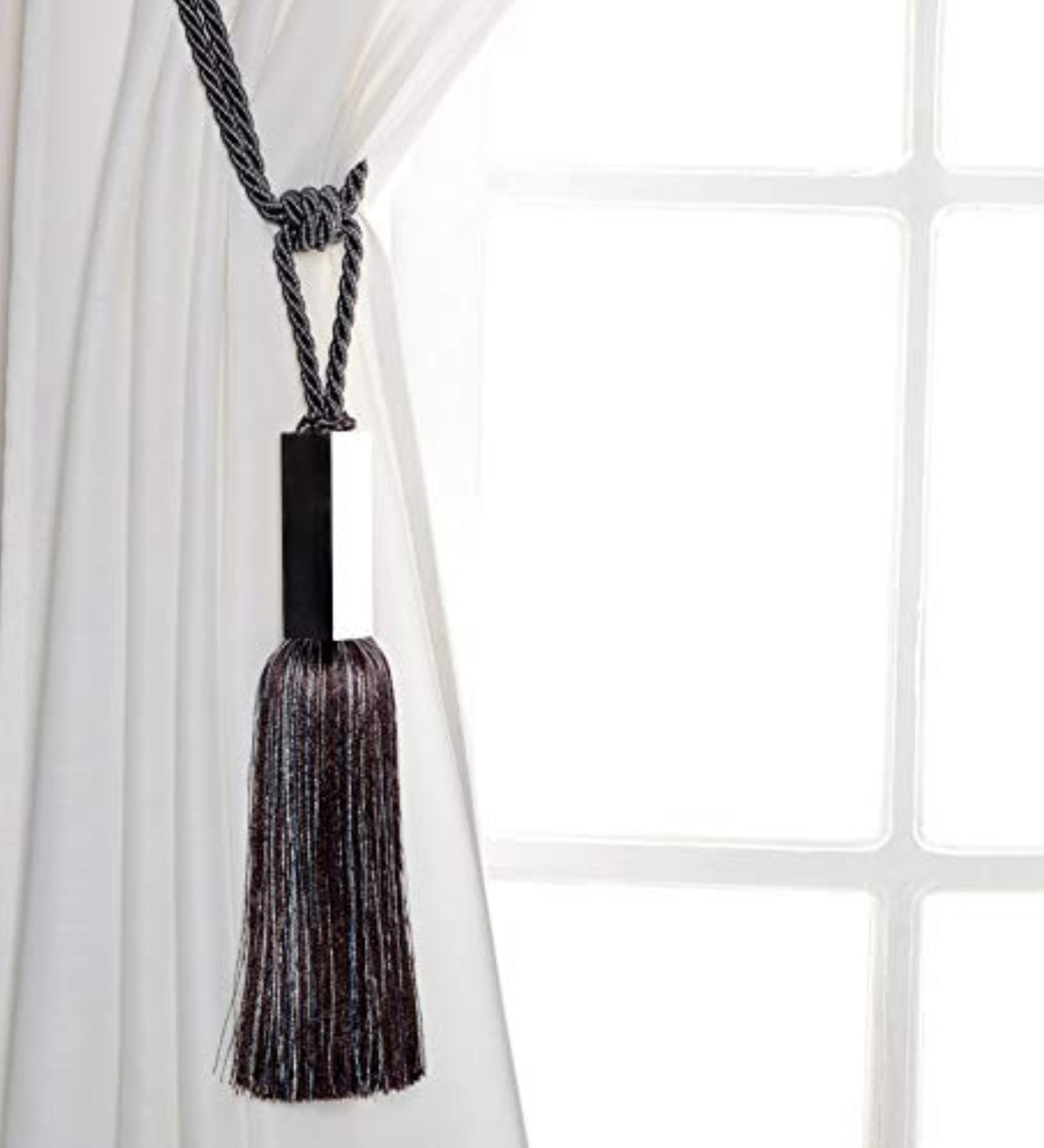 Choco Blue Mix Dope Dyed Yarn Set of 4 Tie Backs