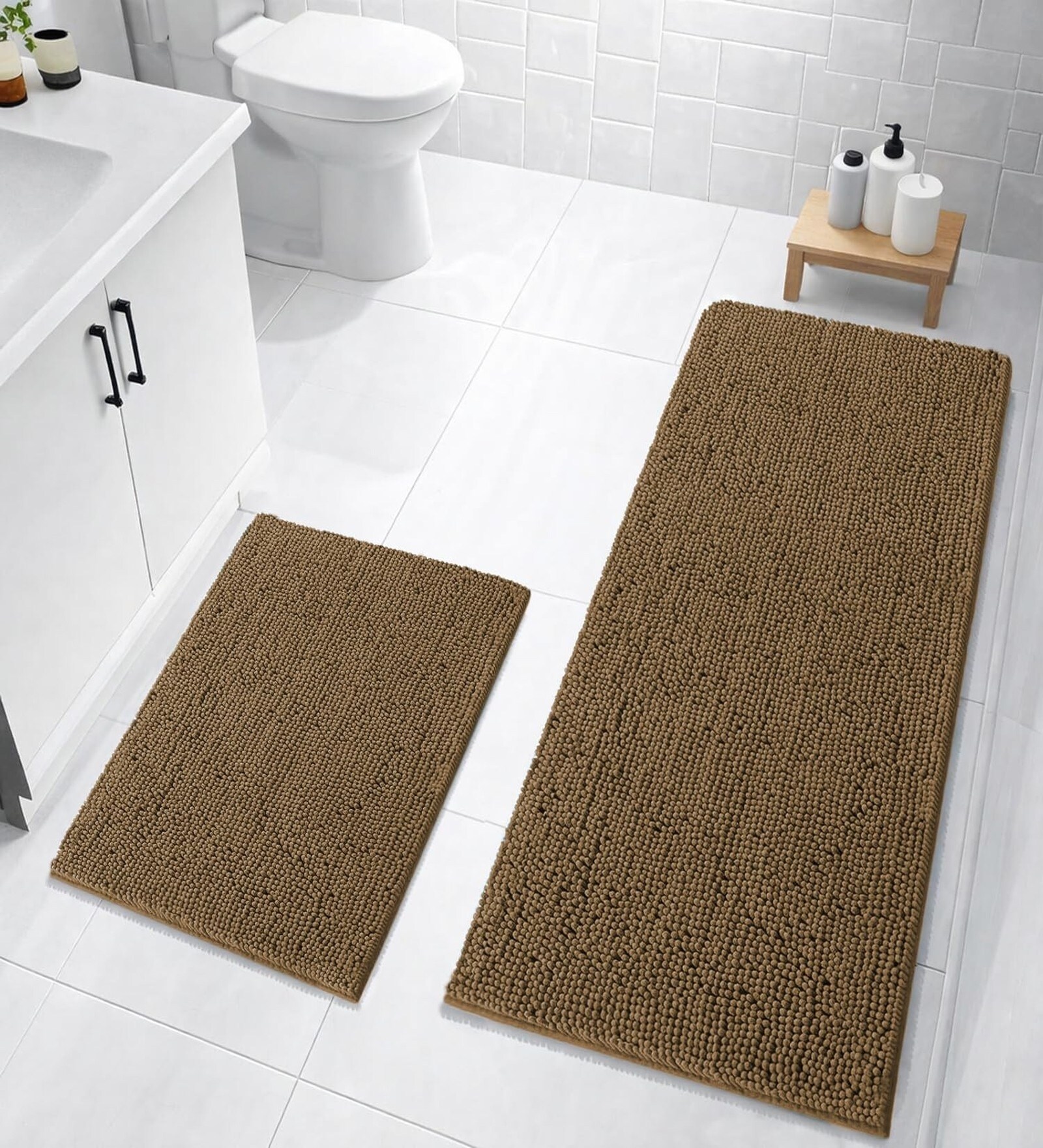 Chocolate Microfibre 16x24 Inches Lightweight Bath Mat