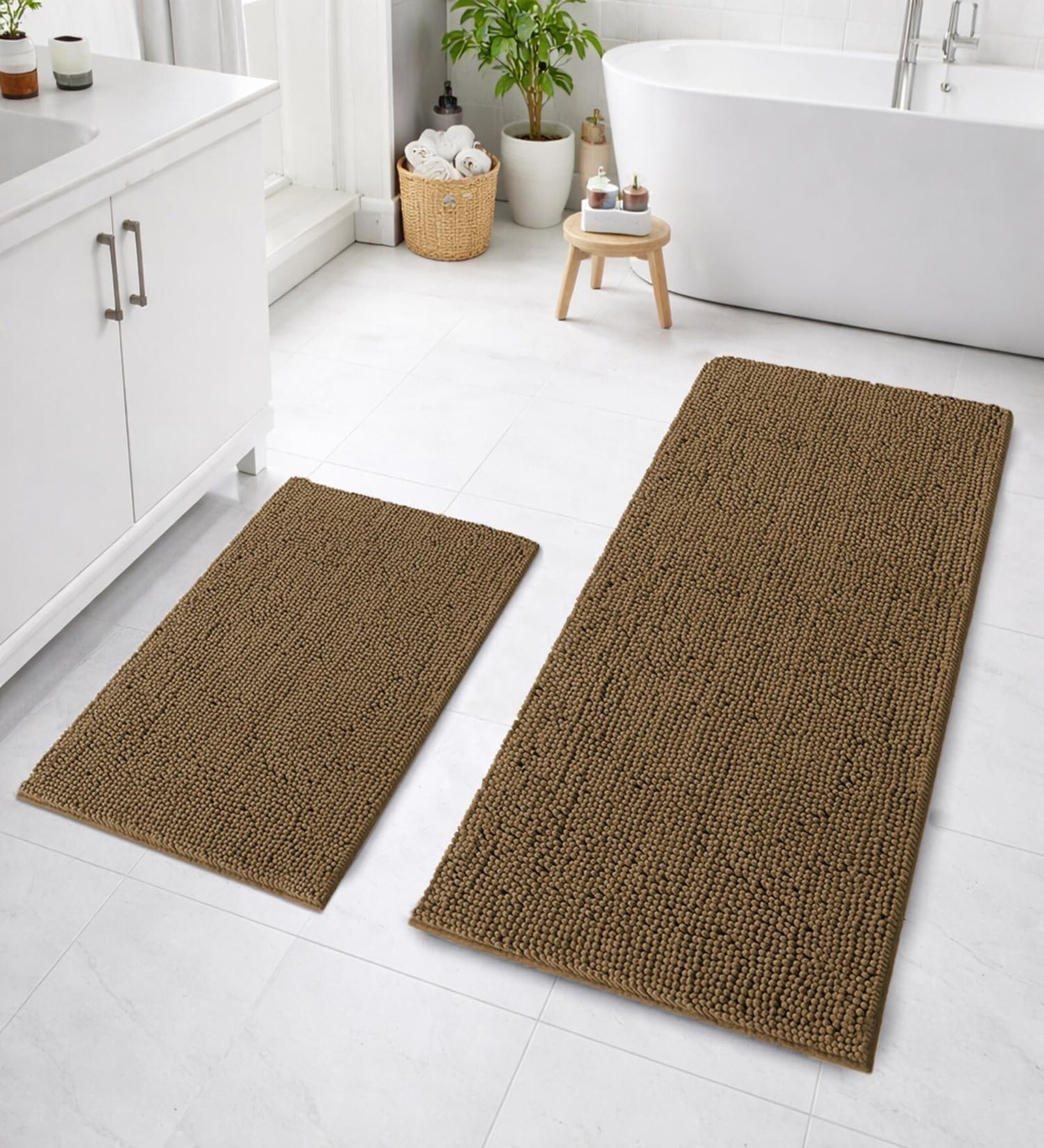 Chocolate Microfibre 18x30 Inches Lightweight Bath Mat