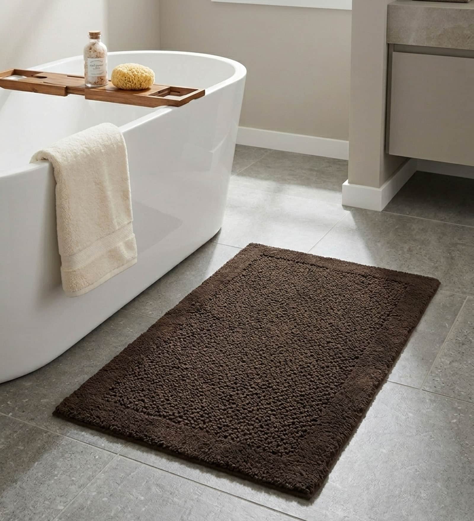 Chocolate Reversible Cotton Bathmat (50x80 cm)