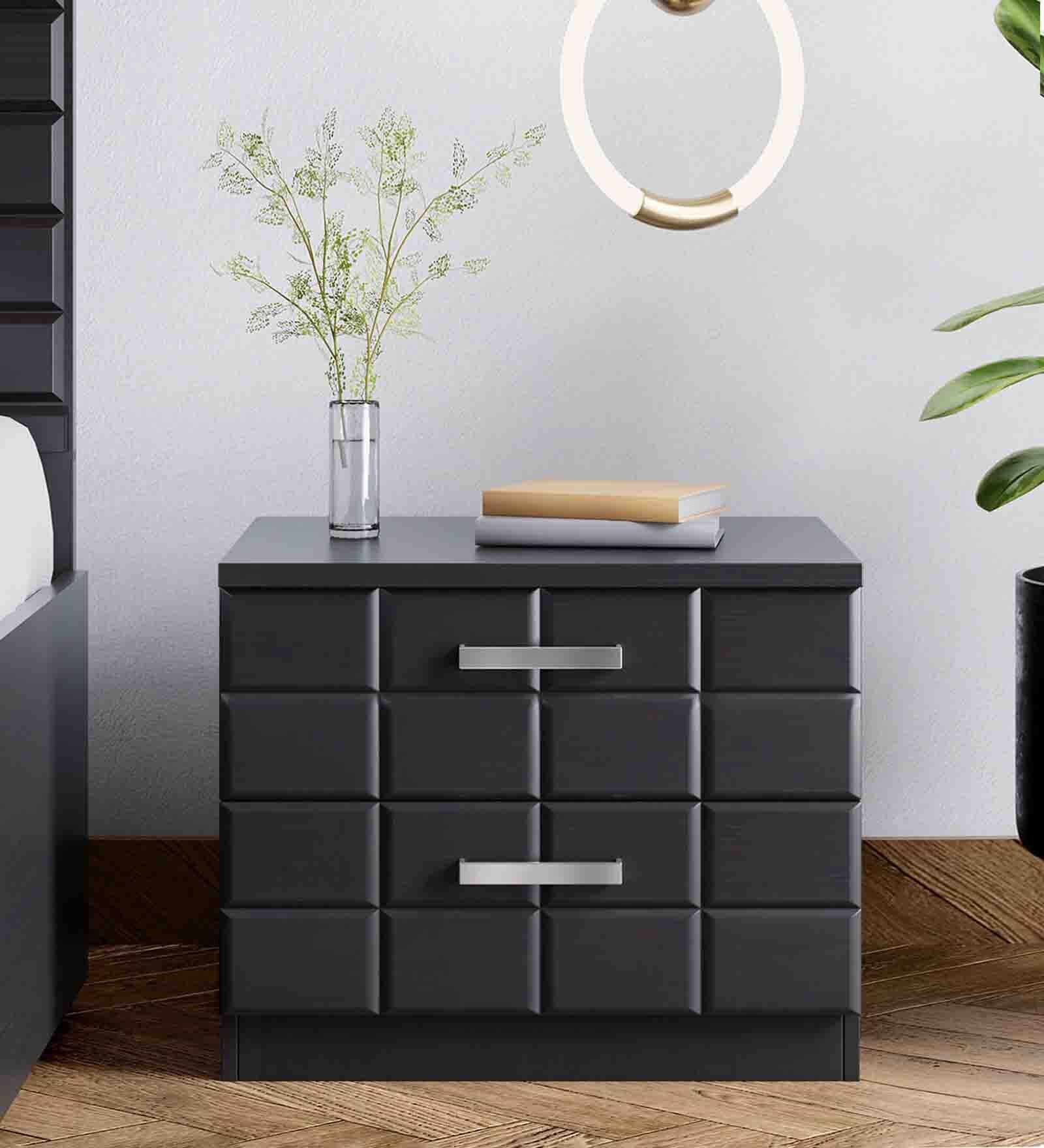 Chocolate V2 Bed Side Table in Cola Rain Finish