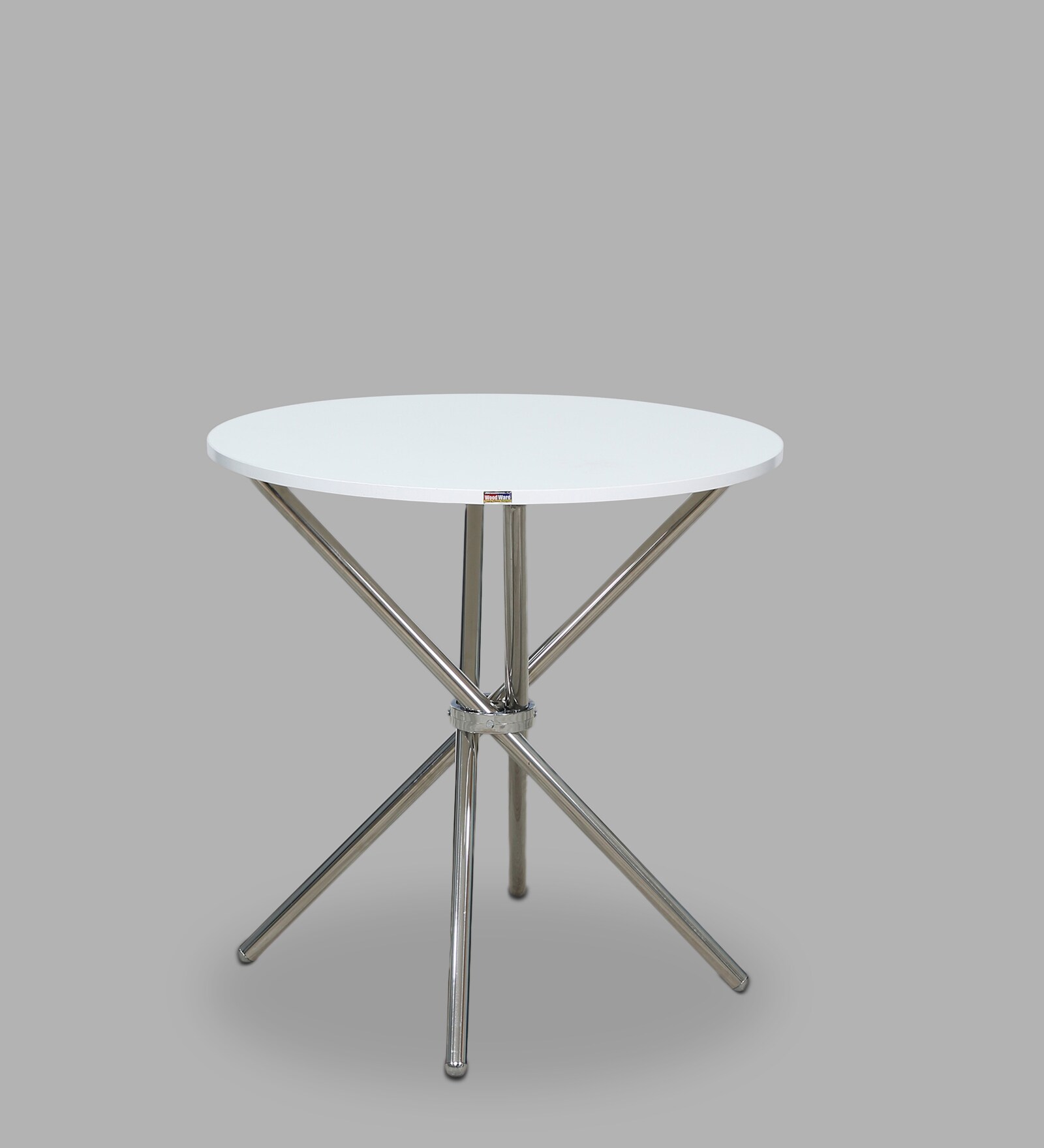 Chopstick 2 Seater Dining Table in White & Silver Finish