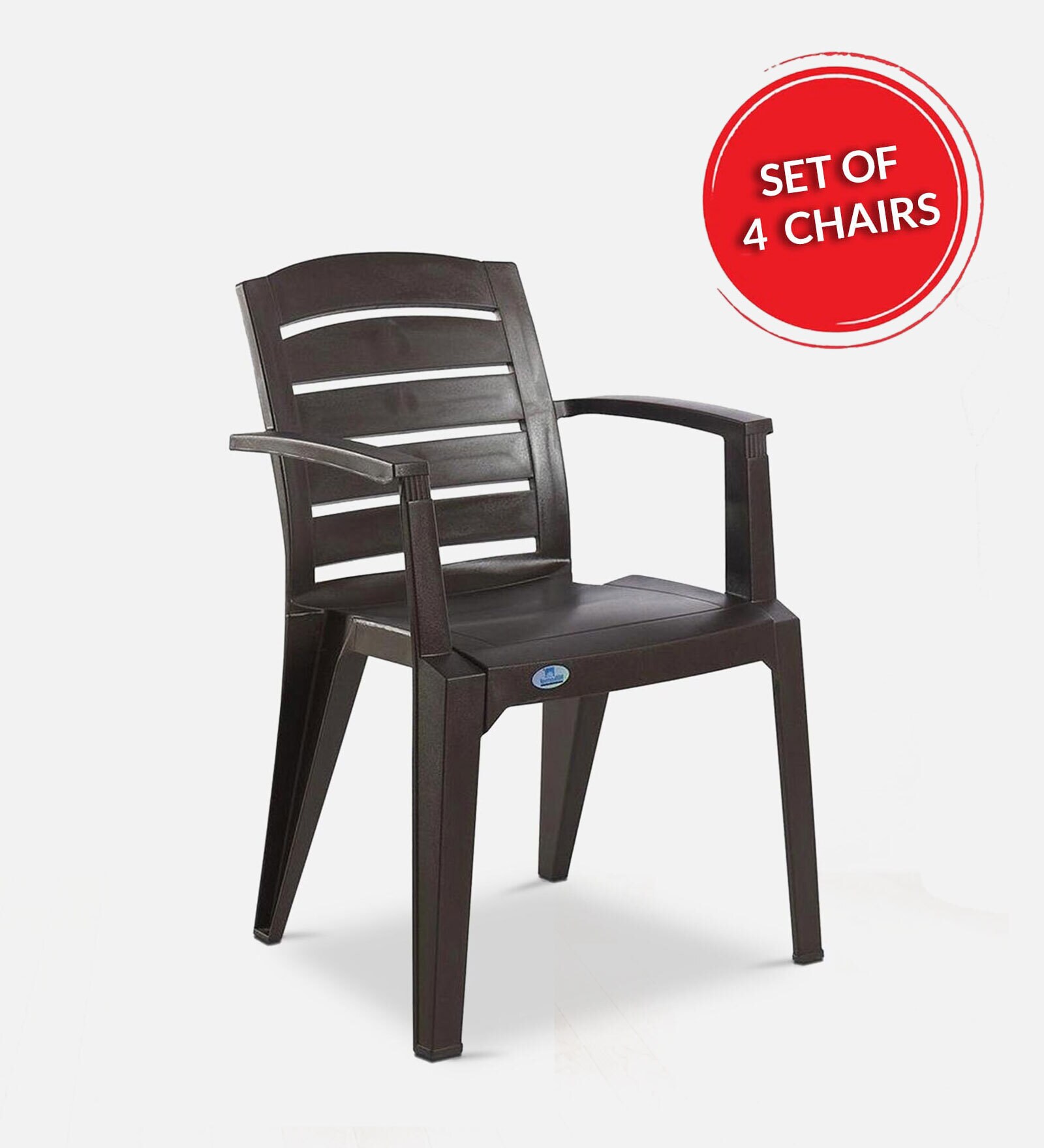 CHR2135 Plastic Chair in Weather Brown Finish Set of 4