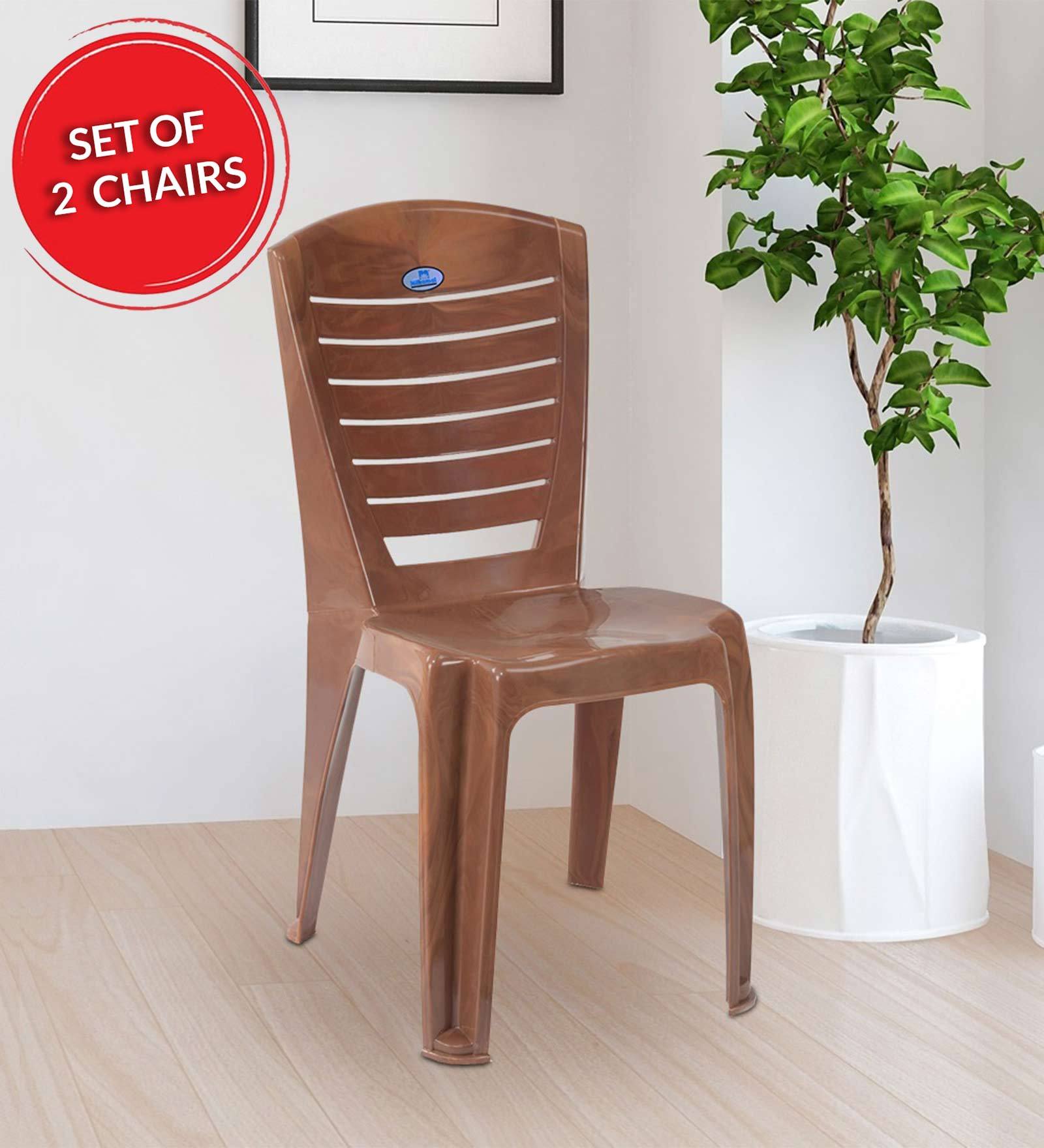 CHR4025 Plastic Chair in Mango Wood Finish, Set of 2 CHR4025 Plastic Chair in Mango Wood Finish, Set of 2
